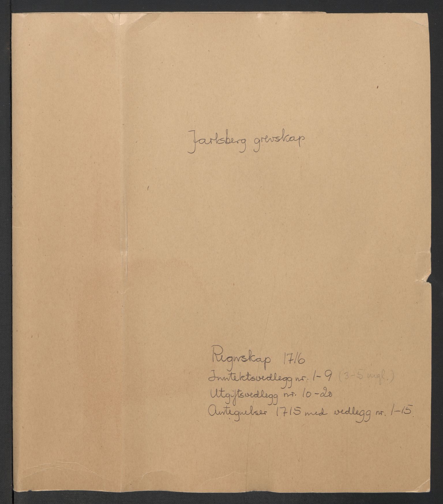 Rentekammeret inntil 1814, Reviderte regnskaper, Fogderegnskap, RA/EA-4092/R32/L1880: Fogderegnskap Jarlsberg grevskap, 1716, p. 2