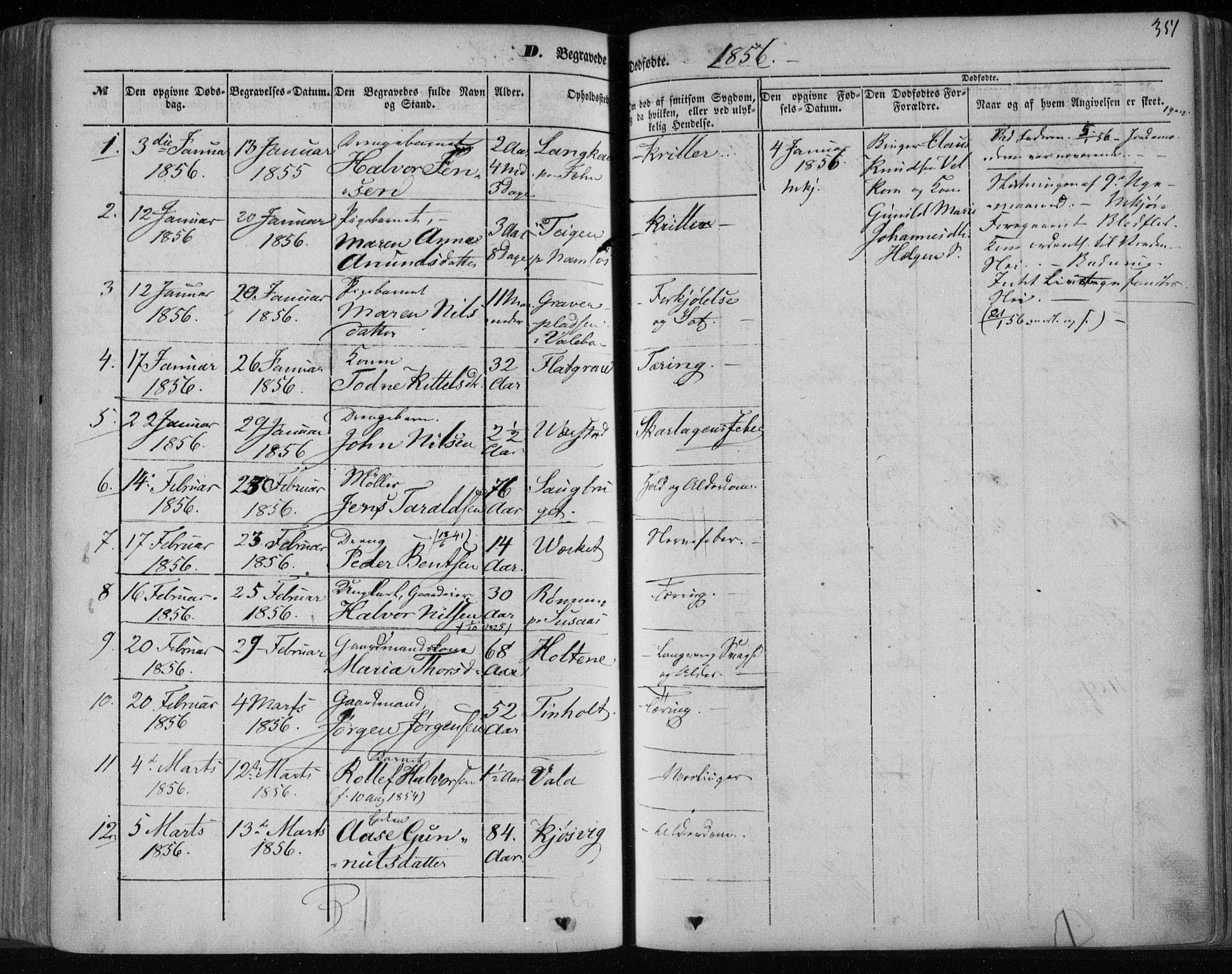 Holla kirkebøker, SAKO/A-272/F/Fa/L0005: Parish register (official) no. 5, 1849-1860, p. 351