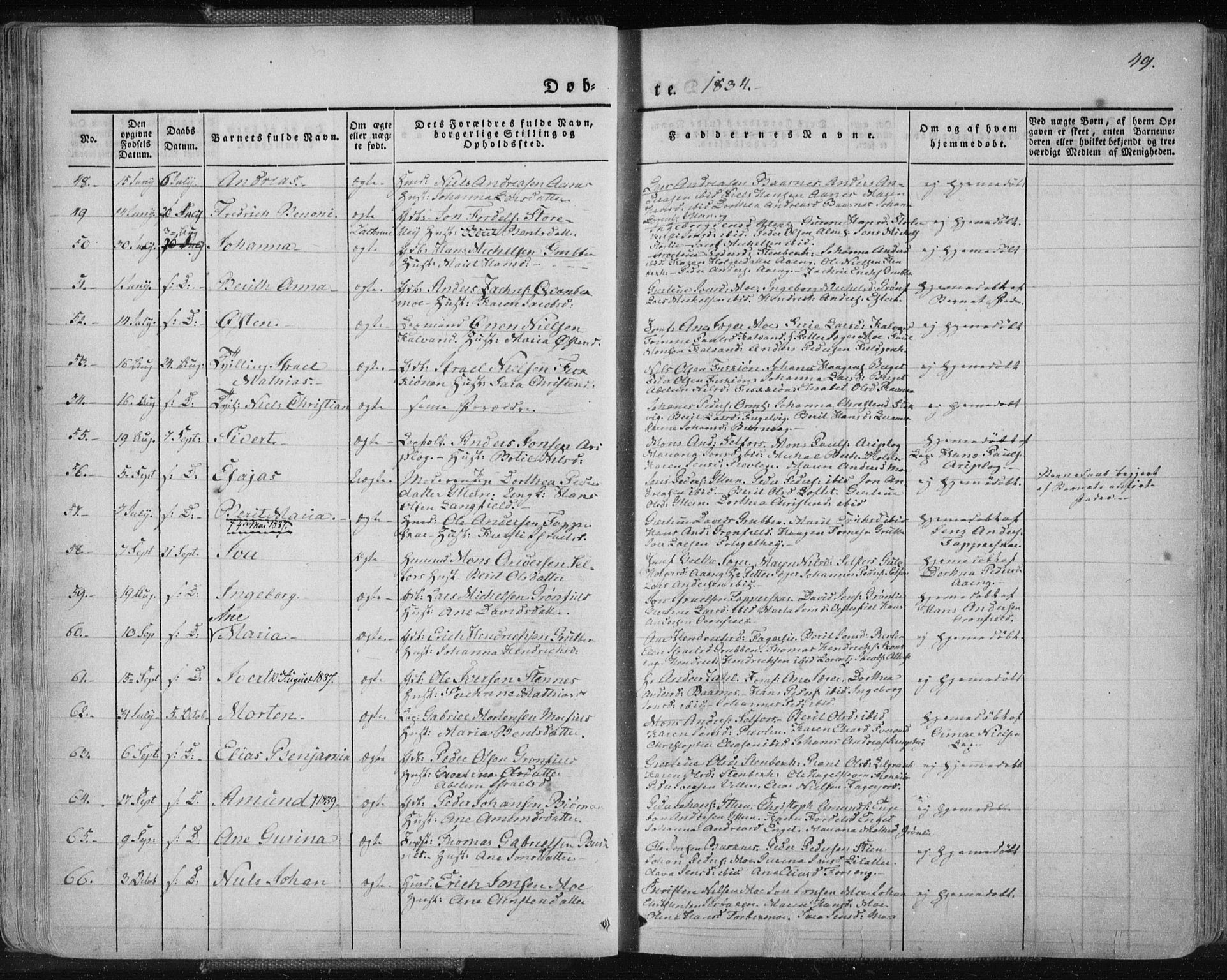 Ministerialprotokoller, klokkerbøker og fødselsregistre - Nordland, SAT/A-1459/827/L0390: Parish register (official) no. 827A02, 1826-1841, p. 49