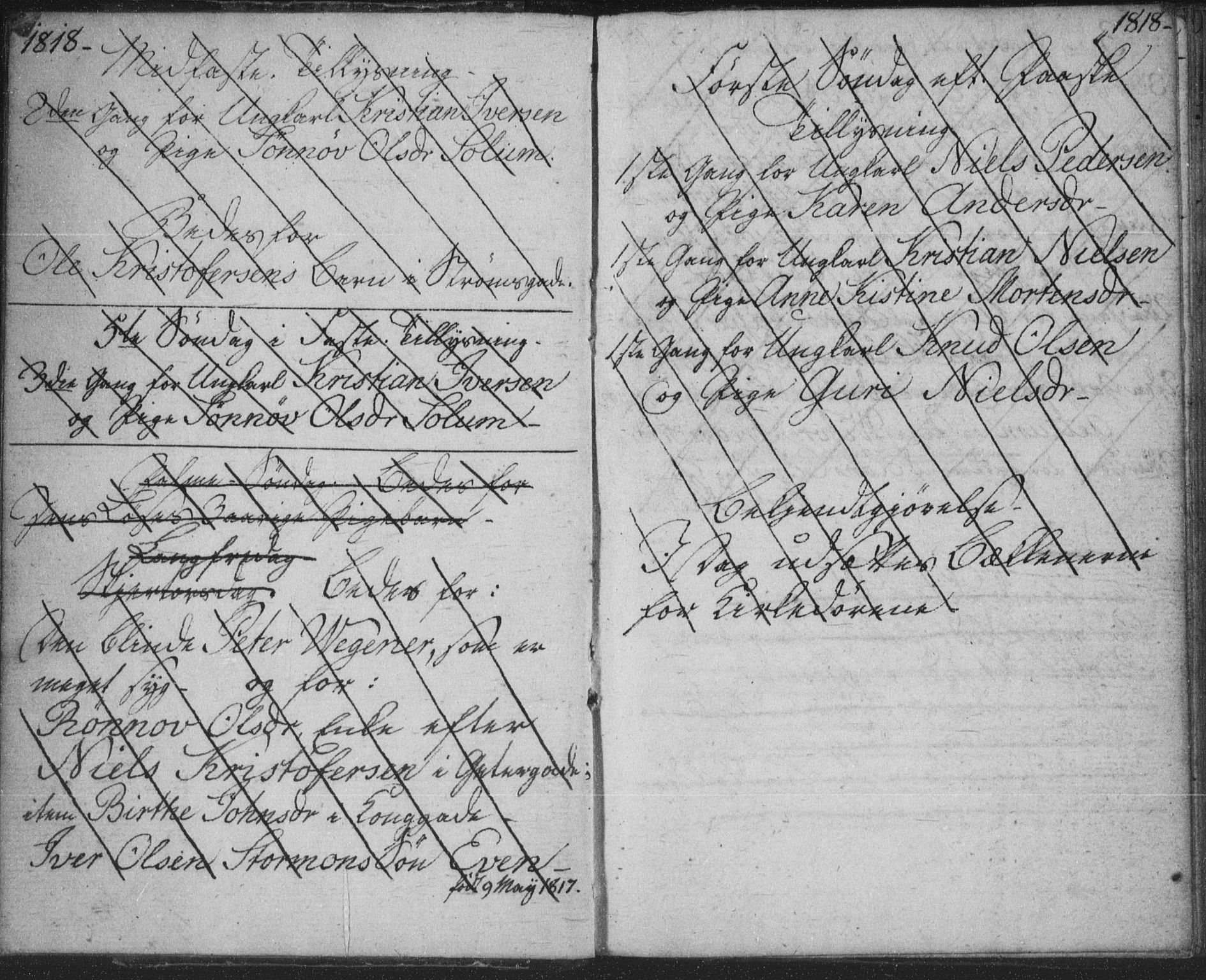 Bragernes kirkebøker, AV/SAKO-A-6/H/Ha/L0001: Banns register no. 1, 1817-1831