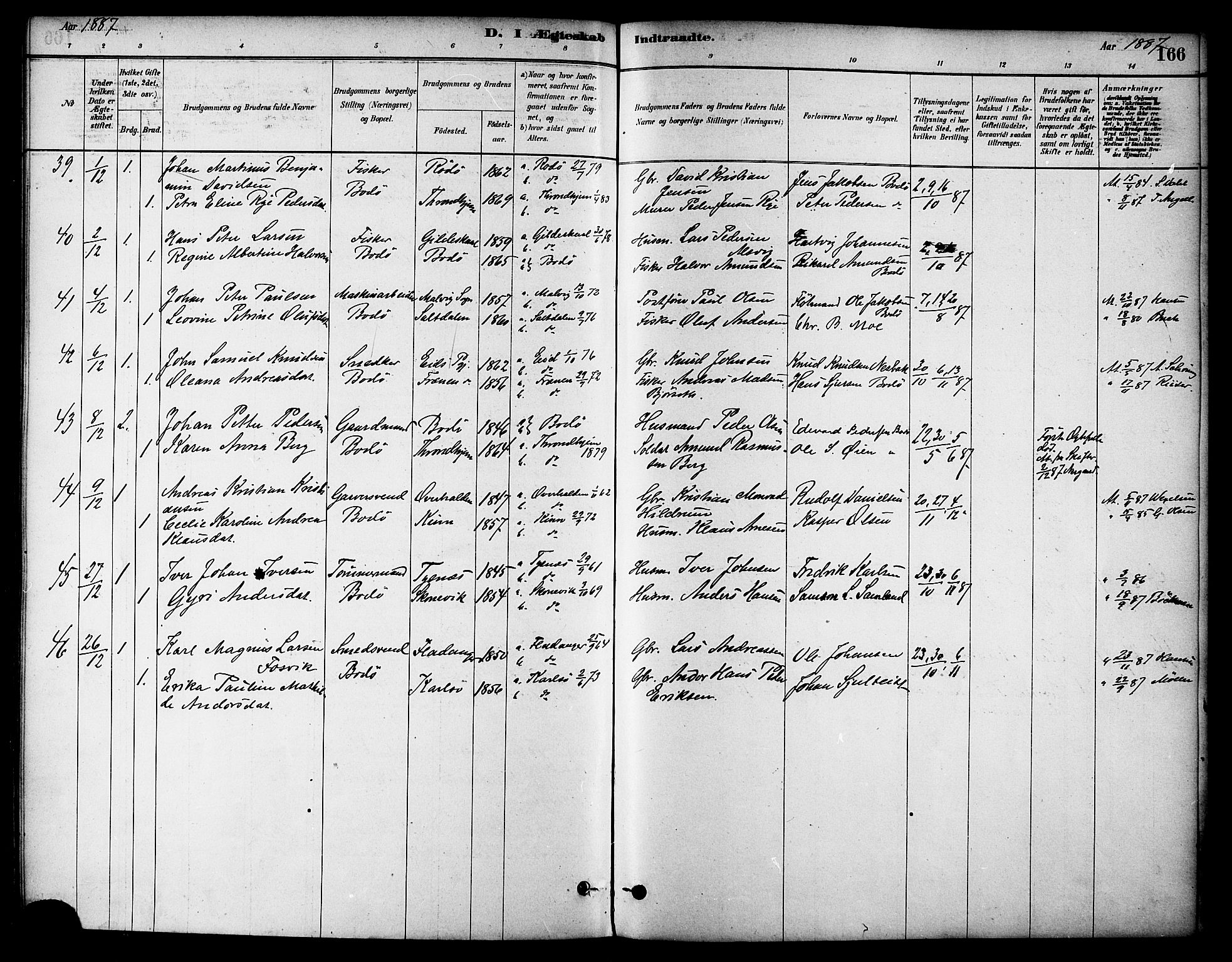 Ministerialprotokoller, klokkerbøker og fødselsregistre - Nordland, AV/SAT-A-1459/801/L0030: Parish register (copy) no. 801C05, 1879-1887, p. 166