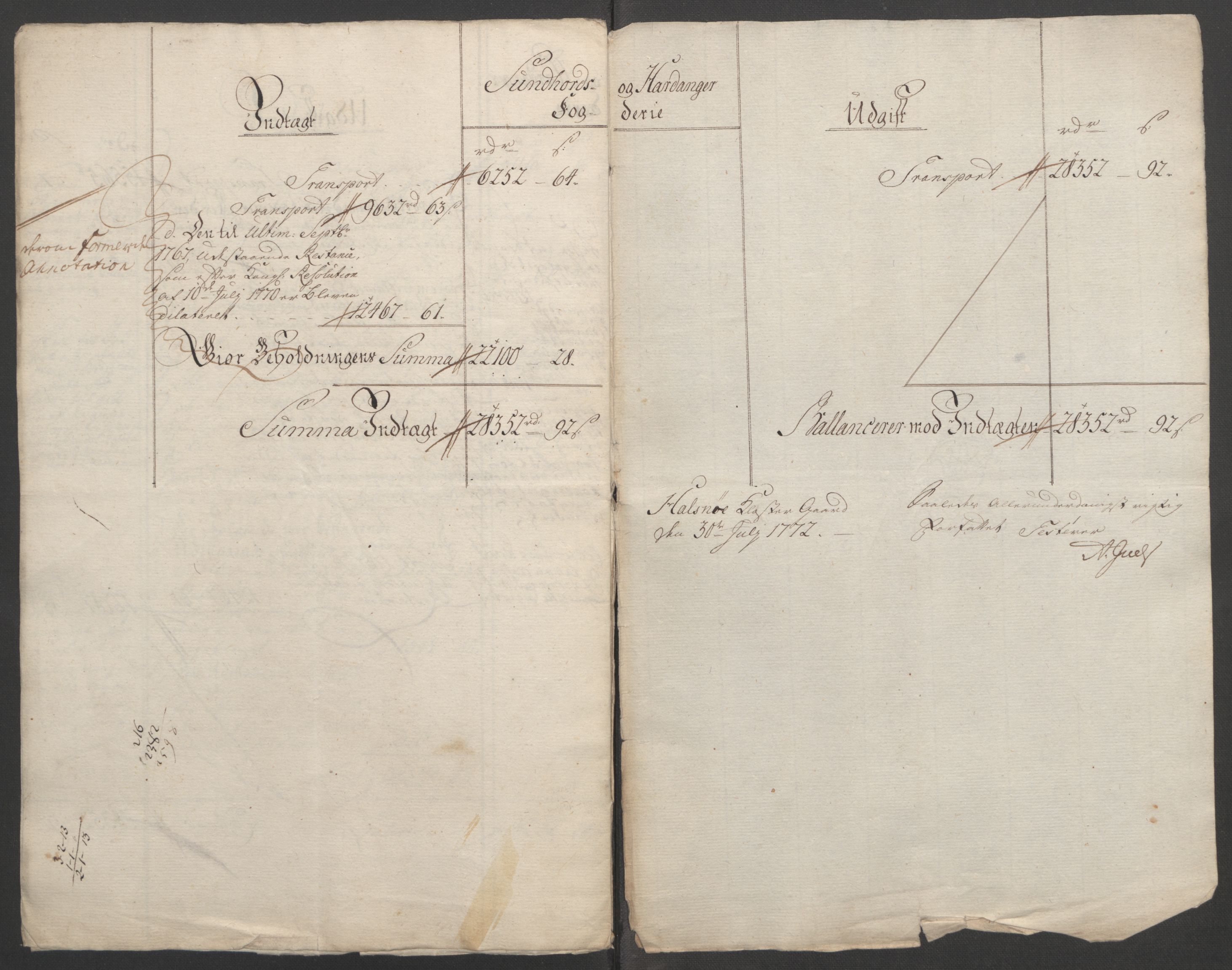 Rentekammeret inntil 1814, Reviderte regnskaper, Fogderegnskap, AV/RA-EA-4092/R48/L3136: Ekstraskatten Sunnhordland og Hardanger, 1762-1772, p. 241