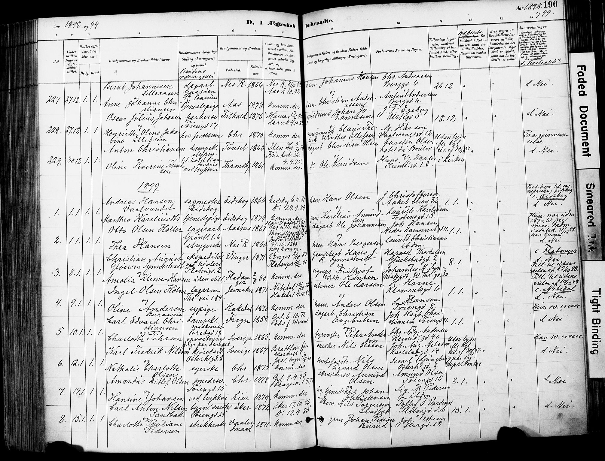 Grønland prestekontor Kirkebøker, SAO/A-10848/F/Fa/L0013: Parish register (official) no. 13, 1887-1906, p. 196