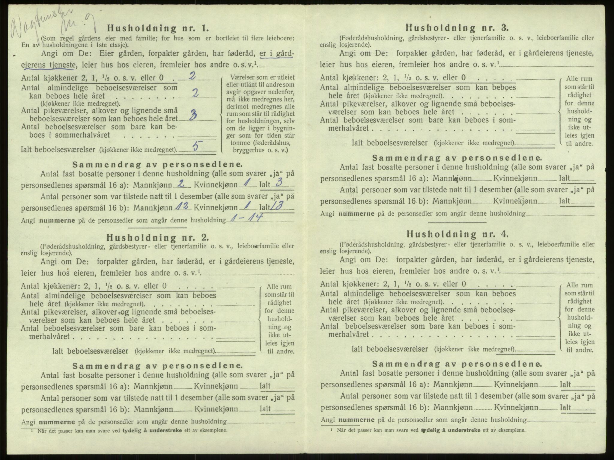 SAB, 1920 census for Haus, 1920, p. 1614