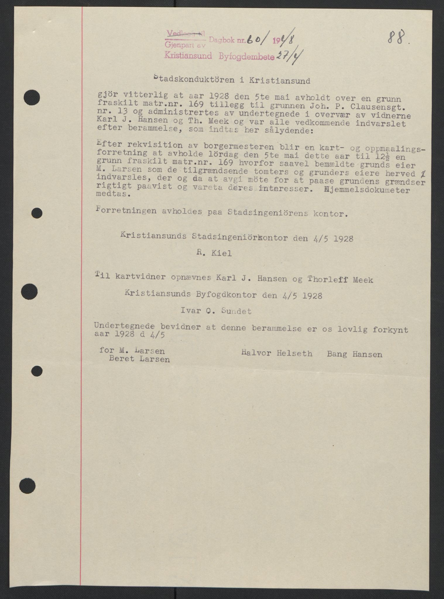 Kristiansund byfogd, AV/SAT-A-4587/A/27: Mortgage book no. 42, 1947-1950, Diary no: : 601/1948