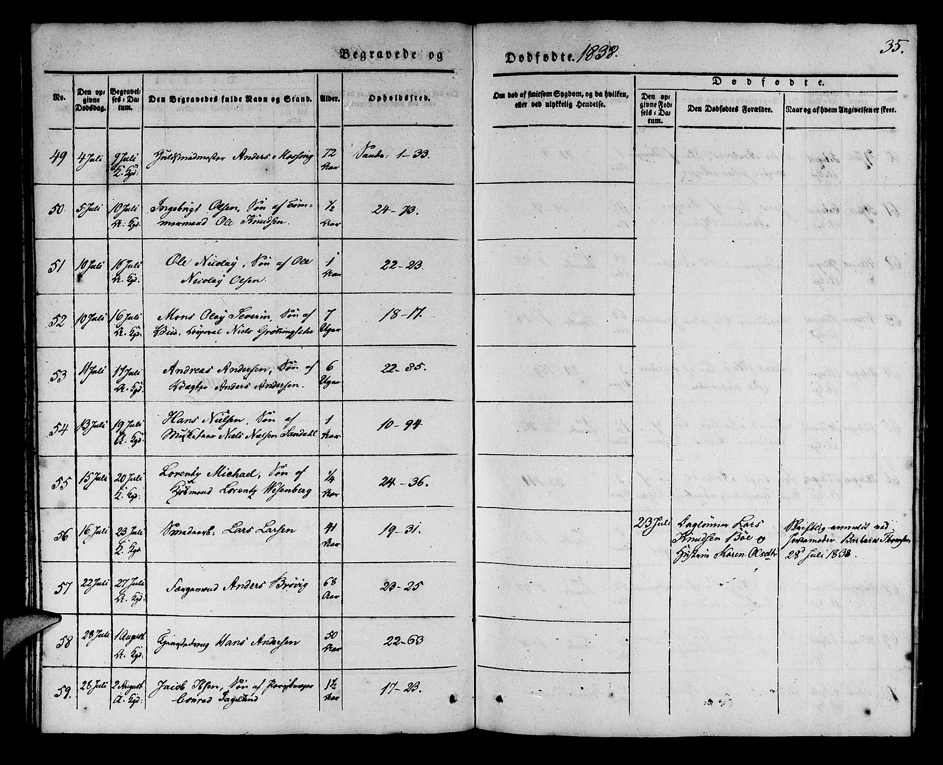 Korskirken sokneprestembete, SAB/A-76101/H/Haa/L0043: Parish register (official) no. E 1, 1834-1848, p. 35
