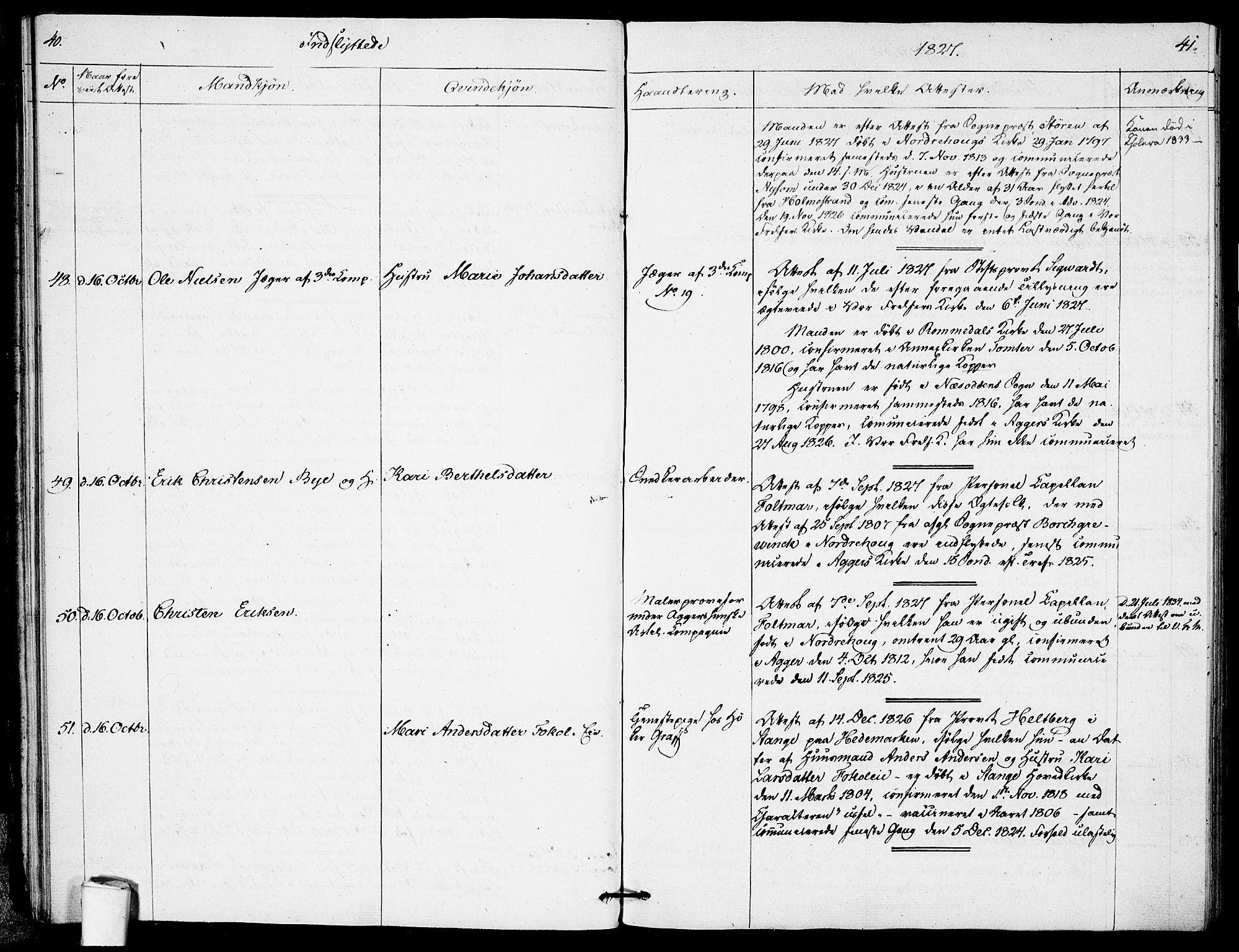 Garnisonsmenigheten Kirkebøker, AV/SAO-A-10846/F/Fa/L0005: Parish register (official) no. 5, 1824-1830, p. 40-41