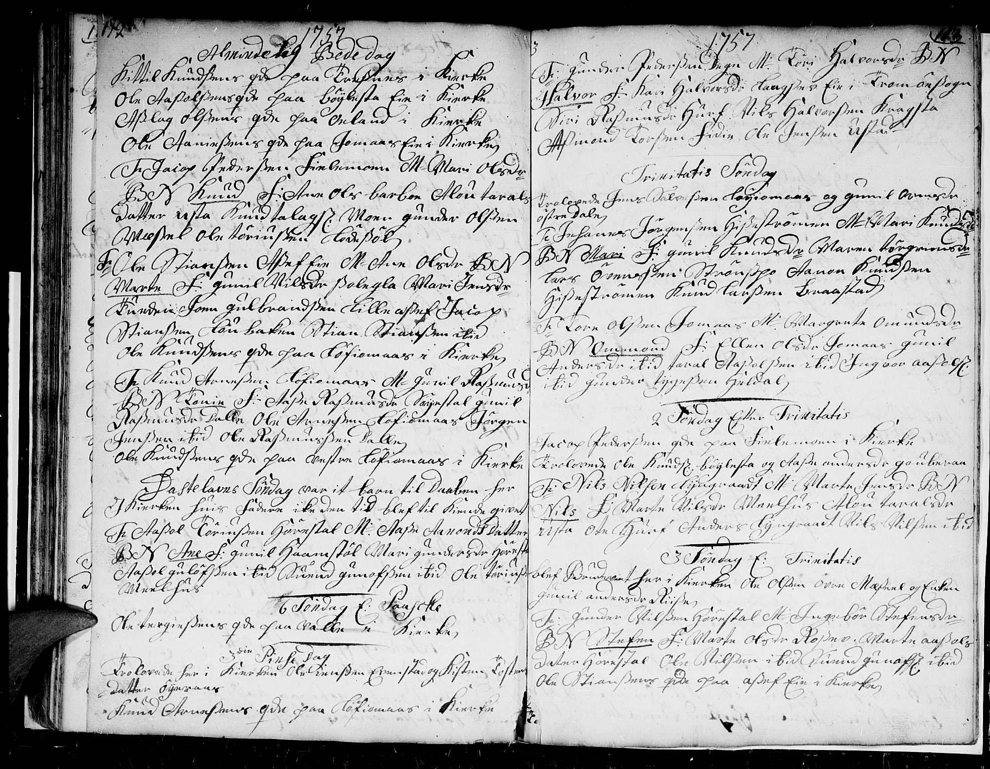 Froland sokneprestkontor, AV/SAK-1111-0013/F/Fb/L0002: Parish register (copy) no. B 2, 1747-1759, p. 112-113