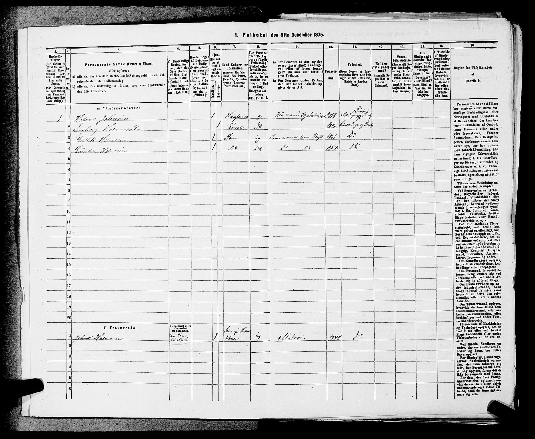 SAKO, 1875 census for 0818P Solum, 1875, p. 88