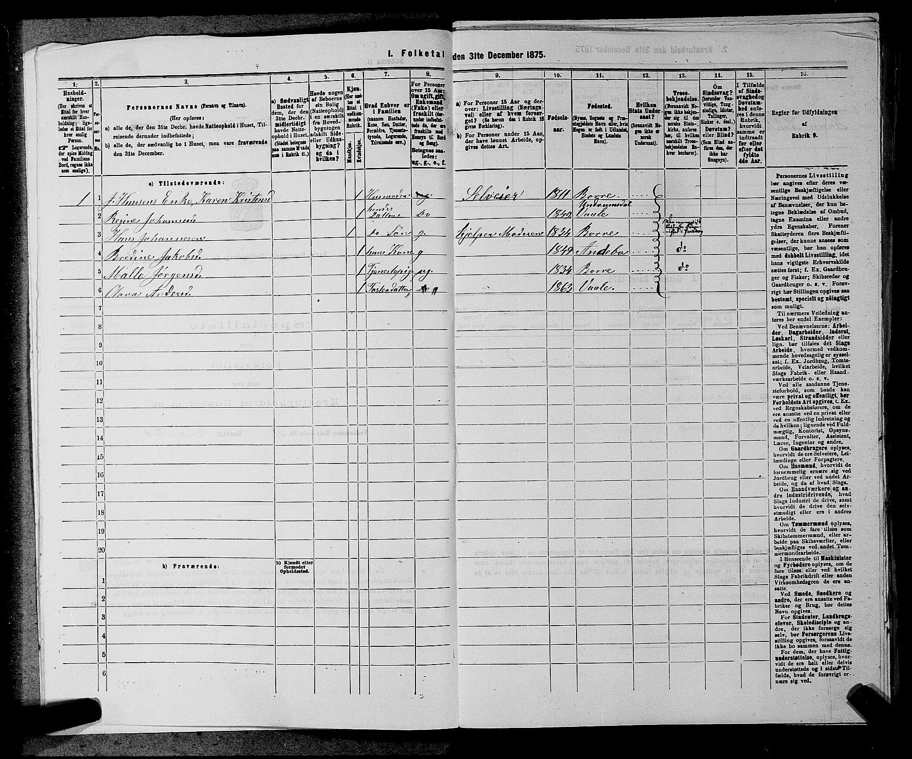 SAKO, 1875 census for 0716P Våle, 1875, p. 225