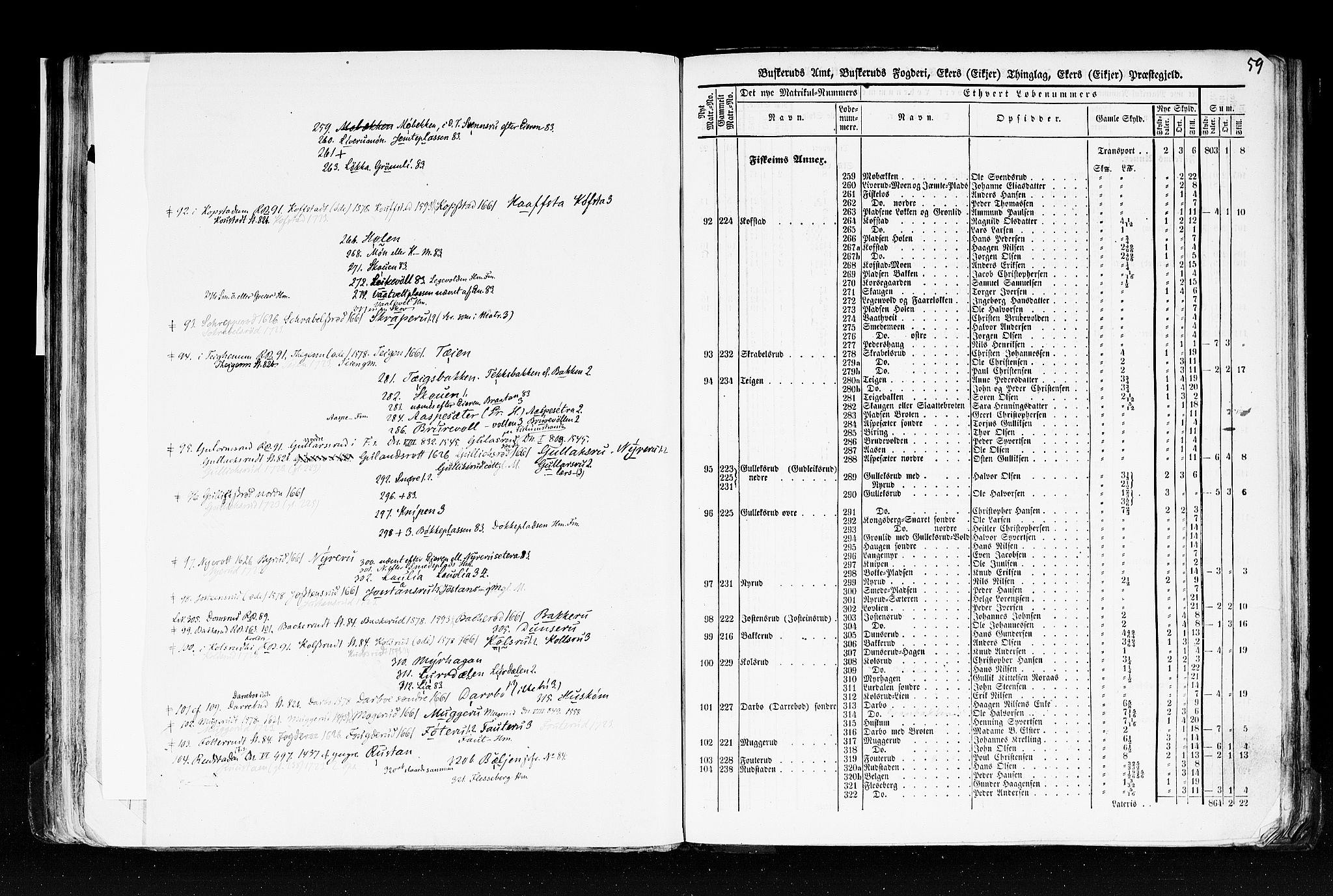 Rygh, AV/RA-PA-0034/F/Fb/L0005: Matrikkelen for 1838 - Buskerud amt (Buskerud fylke), 1838, p. 59a