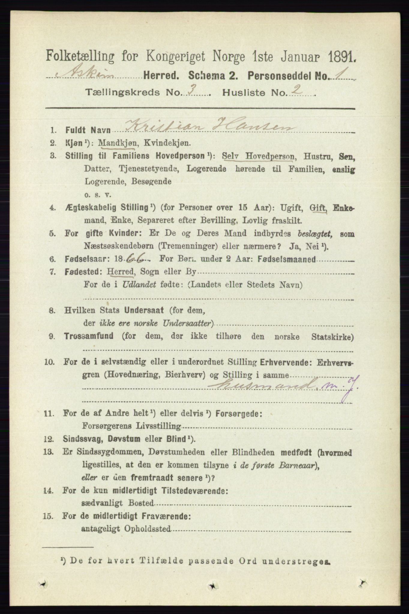 RA, 1891 census for 0124 Askim, 1891, p. 375