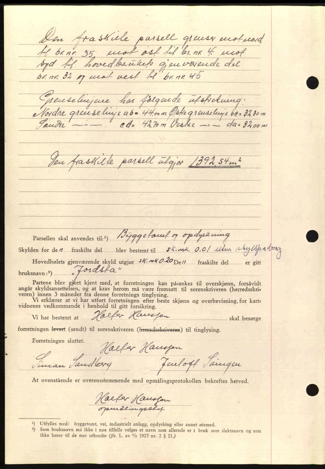 Salten sorenskriveri, AV/SAT-A-4578/1/2/2C: Mortgage book no. A14-15, 1943-1945, Diary no: : 33/1944