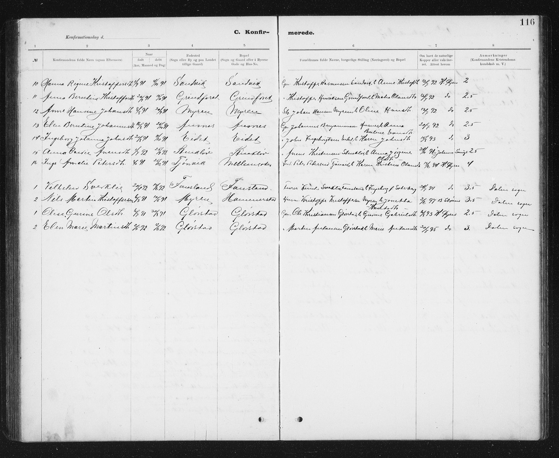Ministerialprotokoller, klokkerbøker og fødselsregistre - Sør-Trøndelag, SAT/A-1456/637/L0563: Parish register (copy) no. 637C04, 1899-1940, p. 116