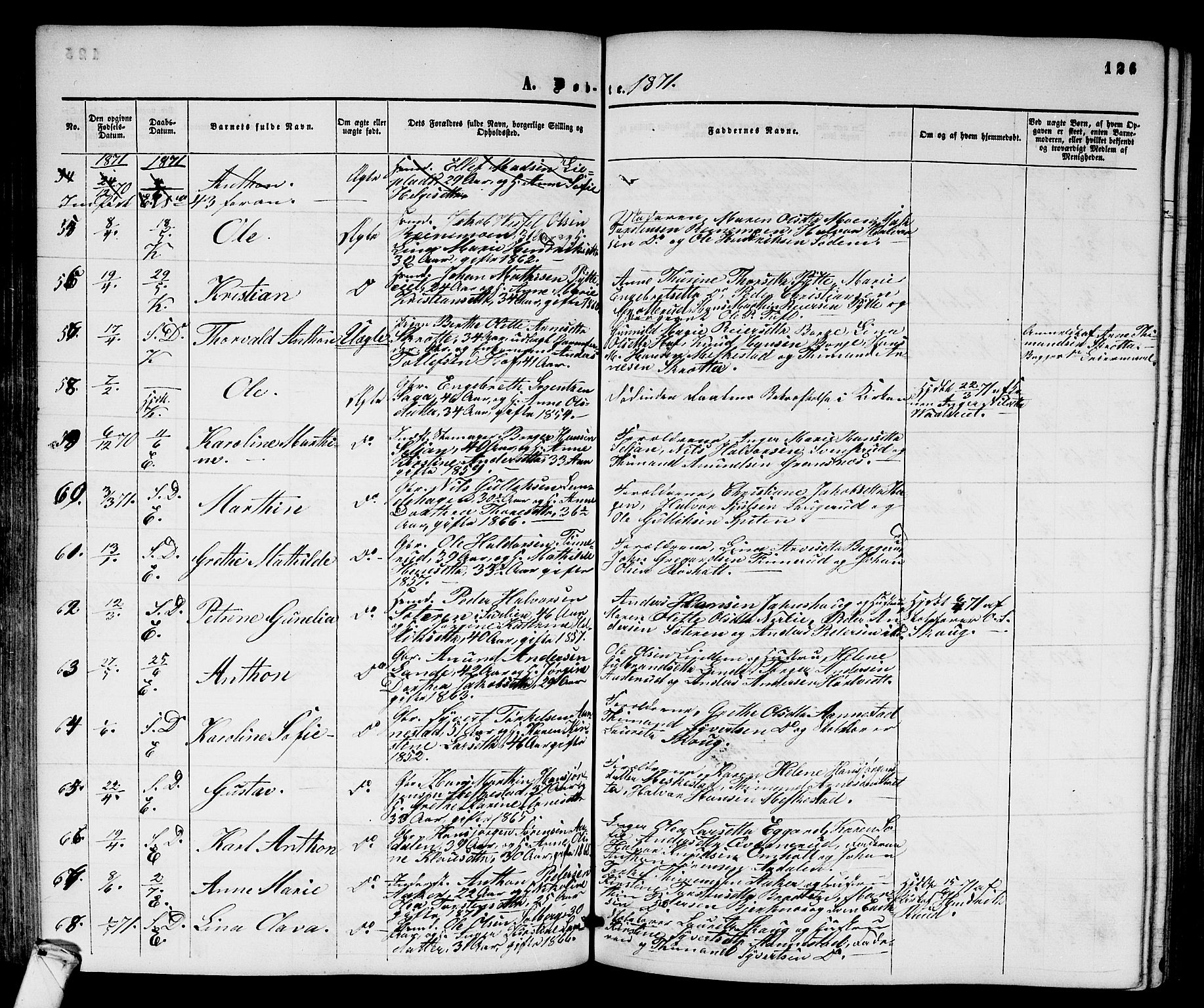 Sandsvær kirkebøker, AV/SAKO-A-244/G/Ga/L0005: Parish register (copy) no. I 5, 1857-1873, p. 126