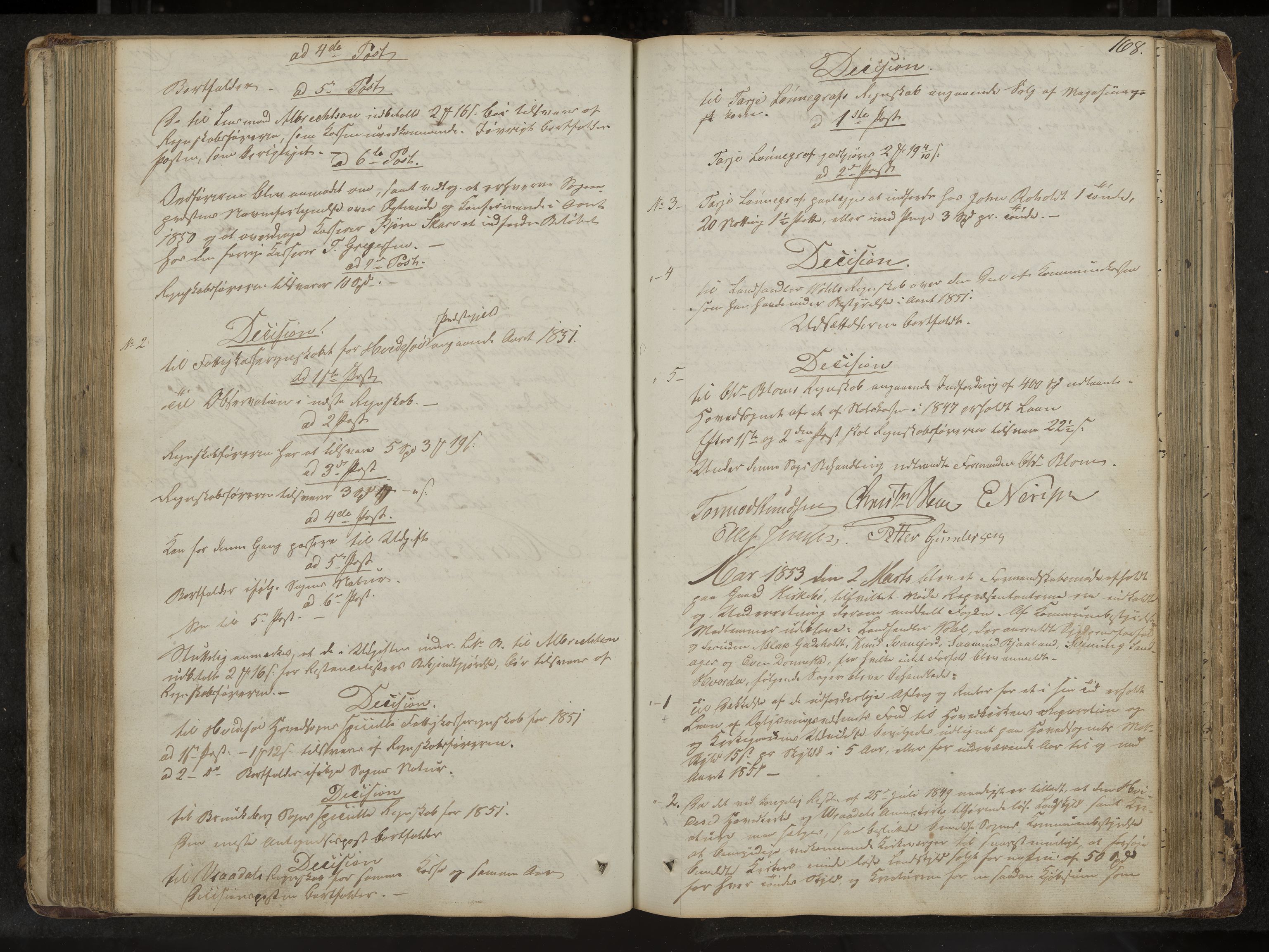 Kviteseid formannskap og sentraladministrasjon, IKAK/0829021/A/Aa/L0001: Møtebok med register, 1837-1866, p. 168