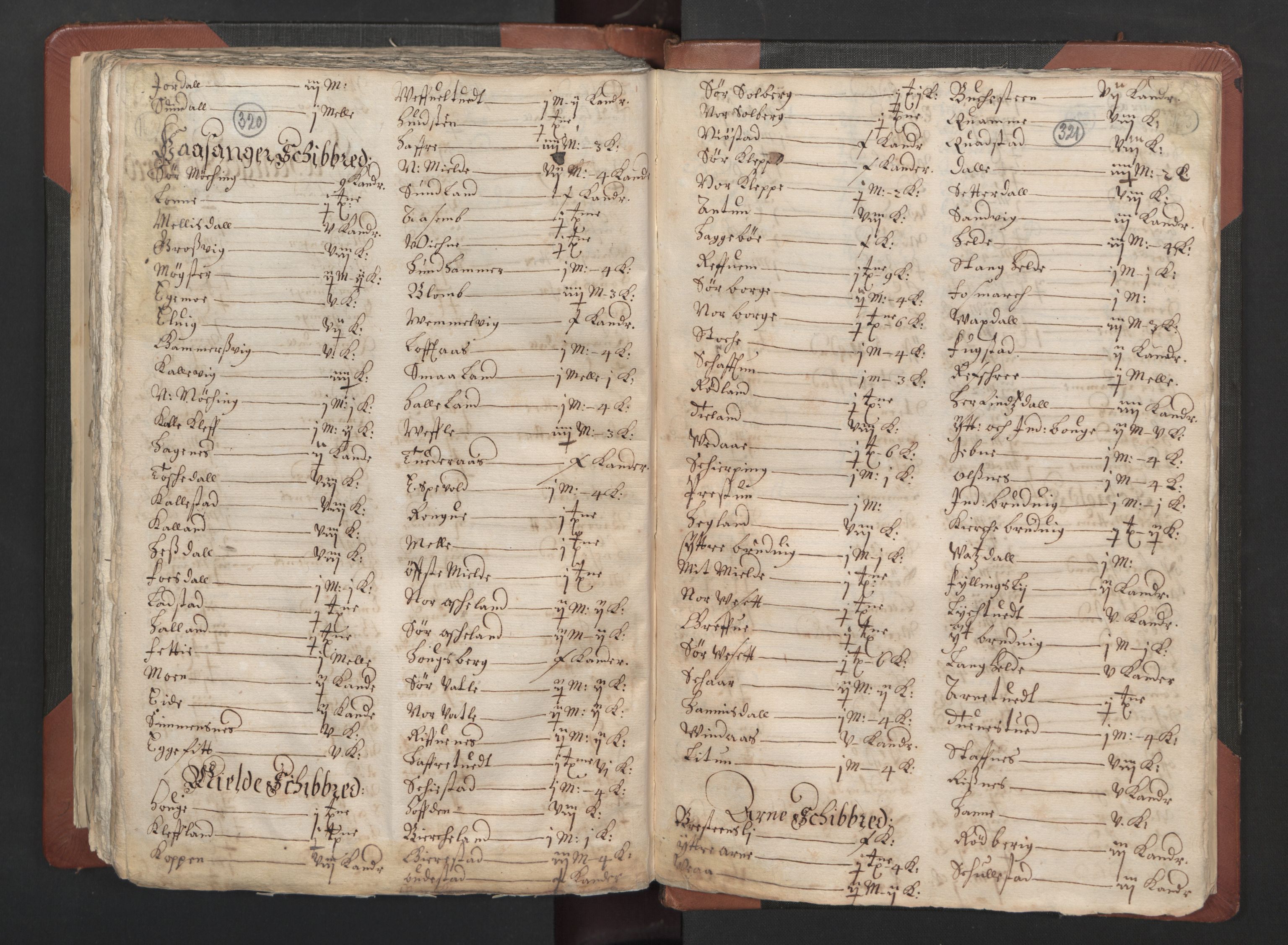 RA, Bailiff's Census 1664-1666, no. 13: Nordhordland fogderi and Sunnhordland fogderi, 1665, p. 320-321