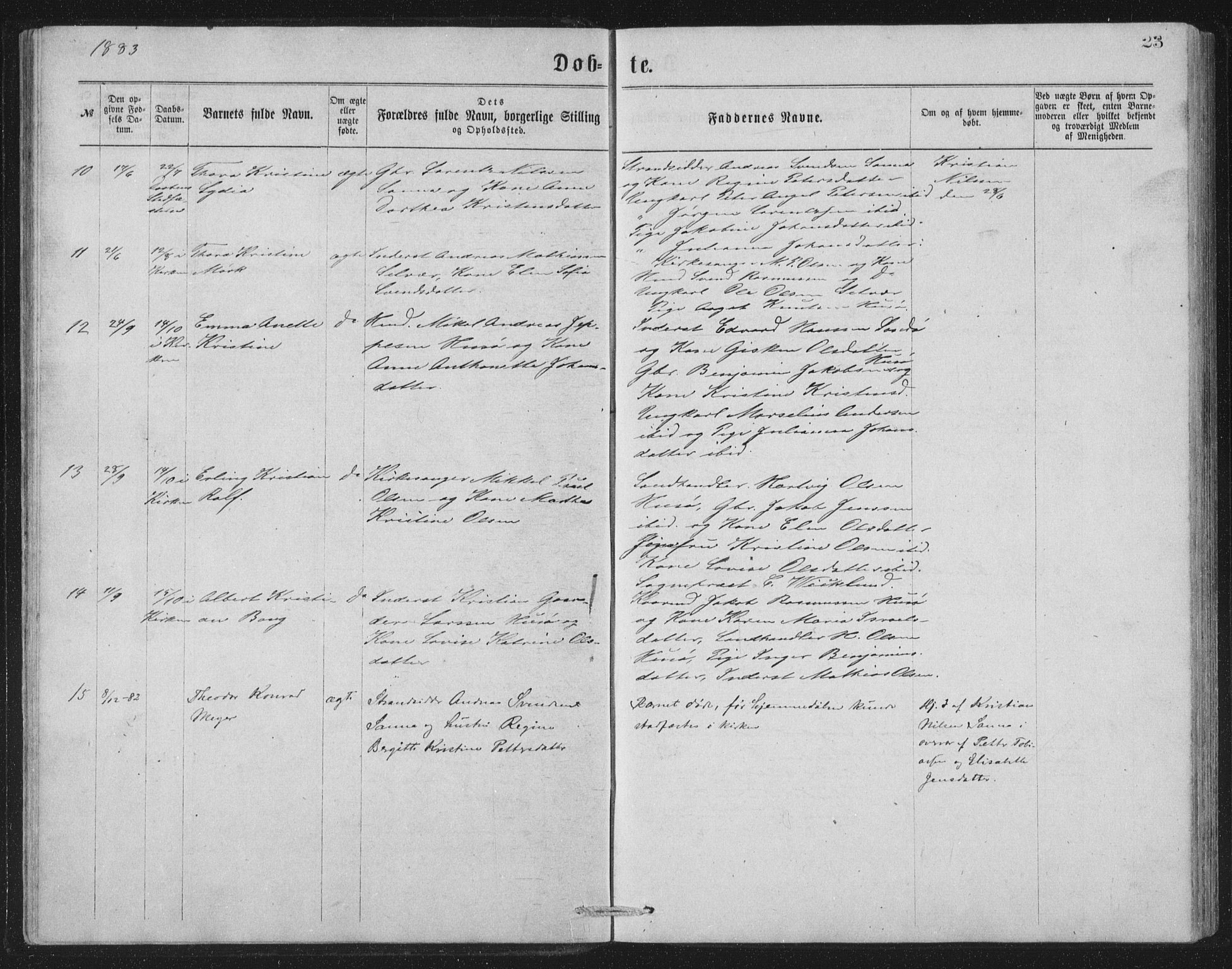Ministerialprotokoller, klokkerbøker og fødselsregistre - Nordland, AV/SAT-A-1459/840/L0582: Parish register (copy) no. 840C02, 1874-1900, p. 23