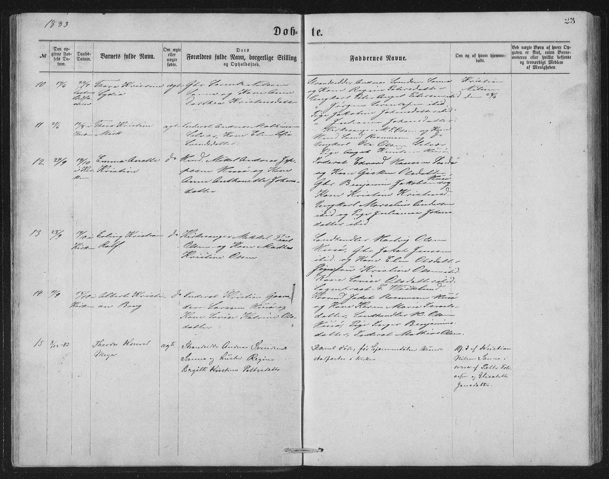 Ministerialprotokoller, klokkerbøker og fødselsregistre - Nordland, AV/SAT-A-1459/840/L0582: Parish register (copy) no. 840C02, 1874-1900, p. 23