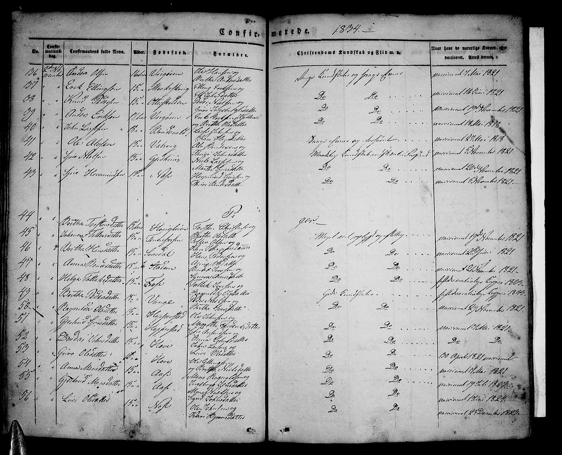 Vik sokneprestembete, SAB/A-81501: Parish register (official) no. A 7, 1831-1845, p. 111