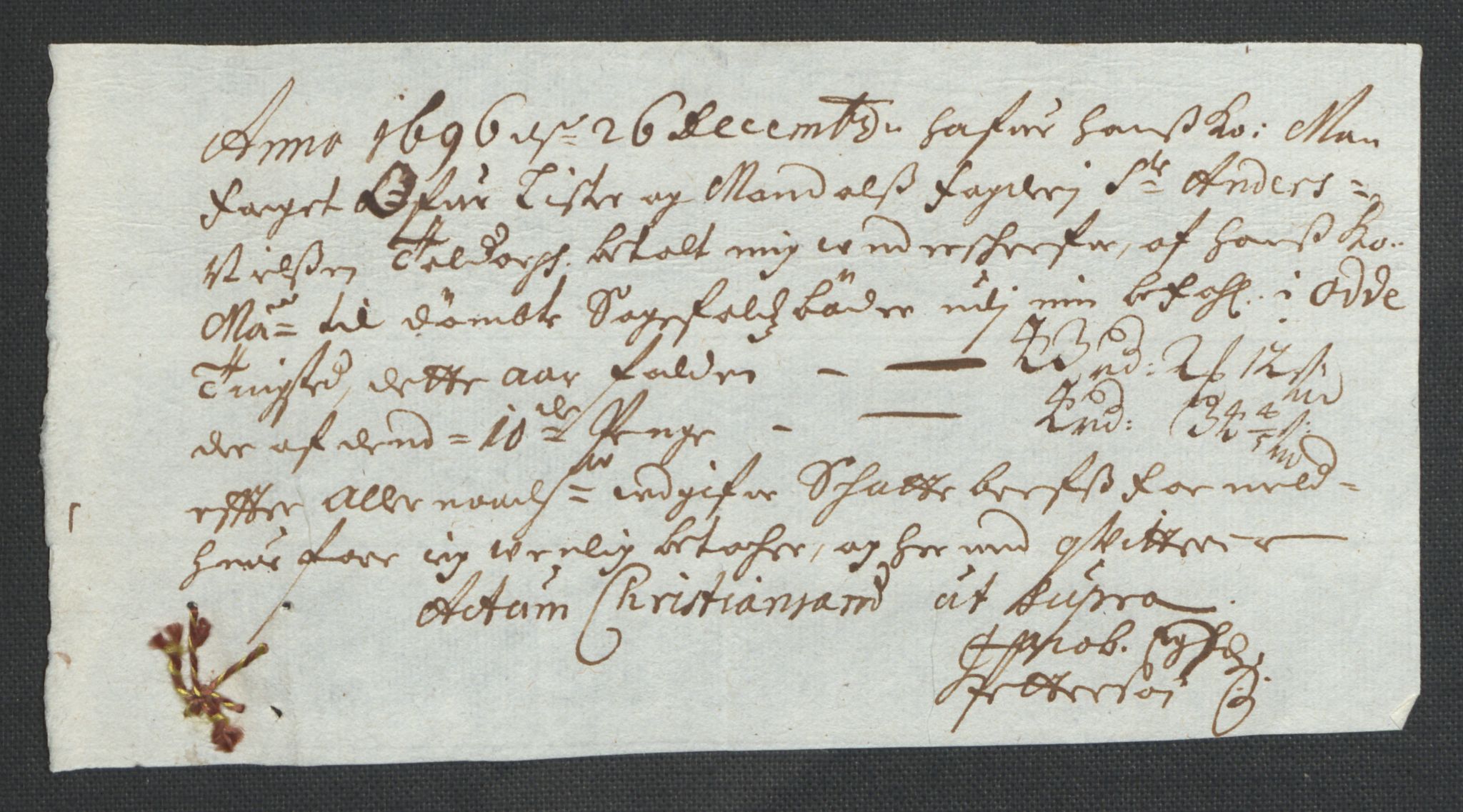 Rentekammeret inntil 1814, Reviderte regnskaper, Fogderegnskap, RA/EA-4092/R43/L2546: Fogderegnskap Lista og Mandal, 1696-1697, p. 144