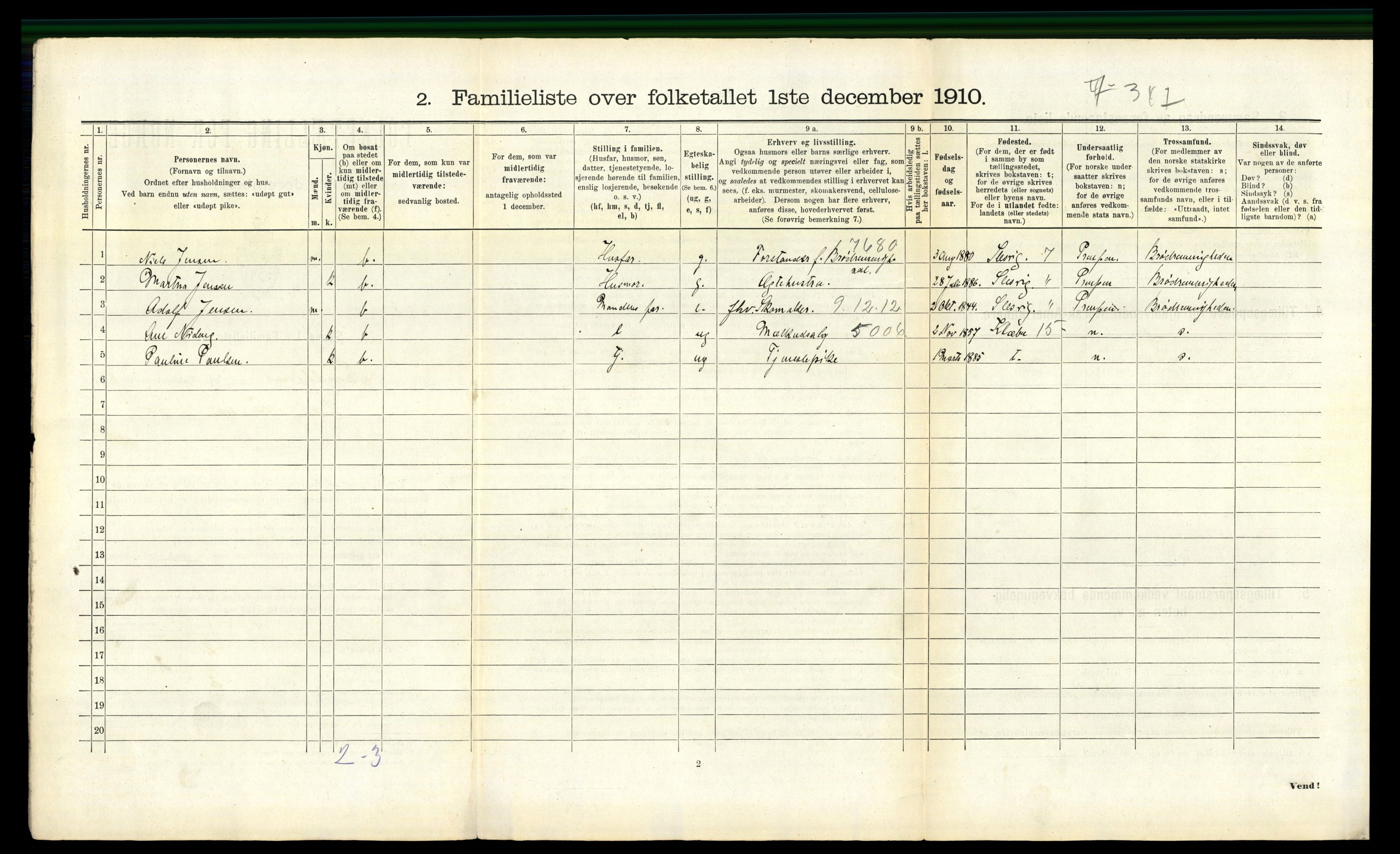 RA, 1910 census for Trondheim, 1910, p. 9026