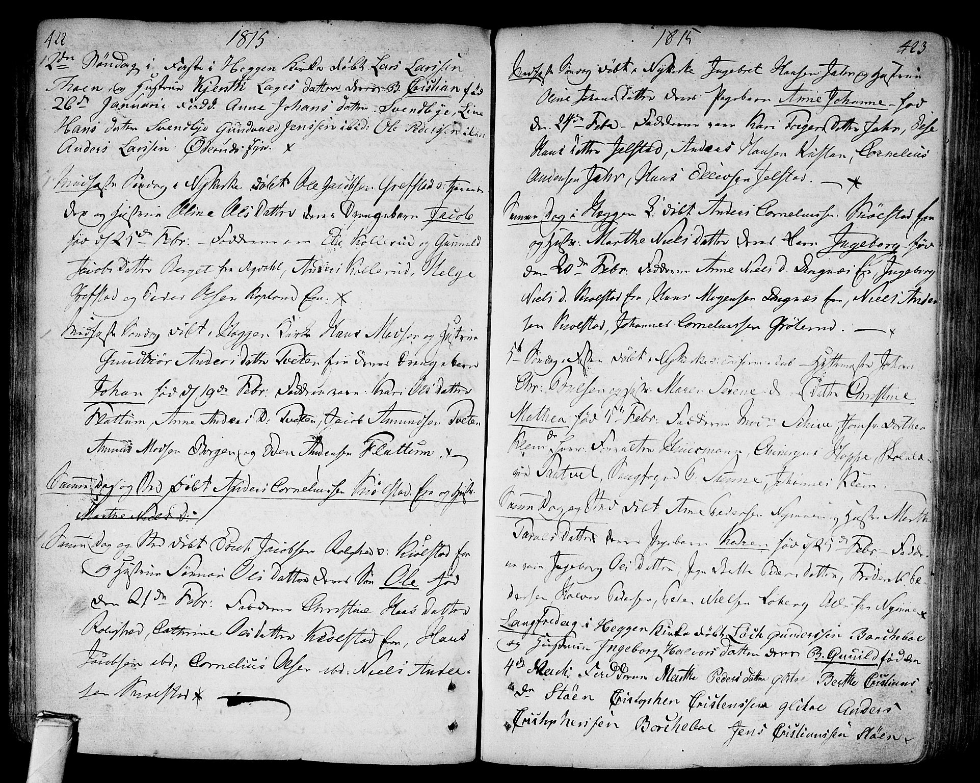 Modum kirkebøker, AV/SAKO-A-234/F/Fa/L0003: Parish register (official) no. 3, 1783-1819, p. 422-423