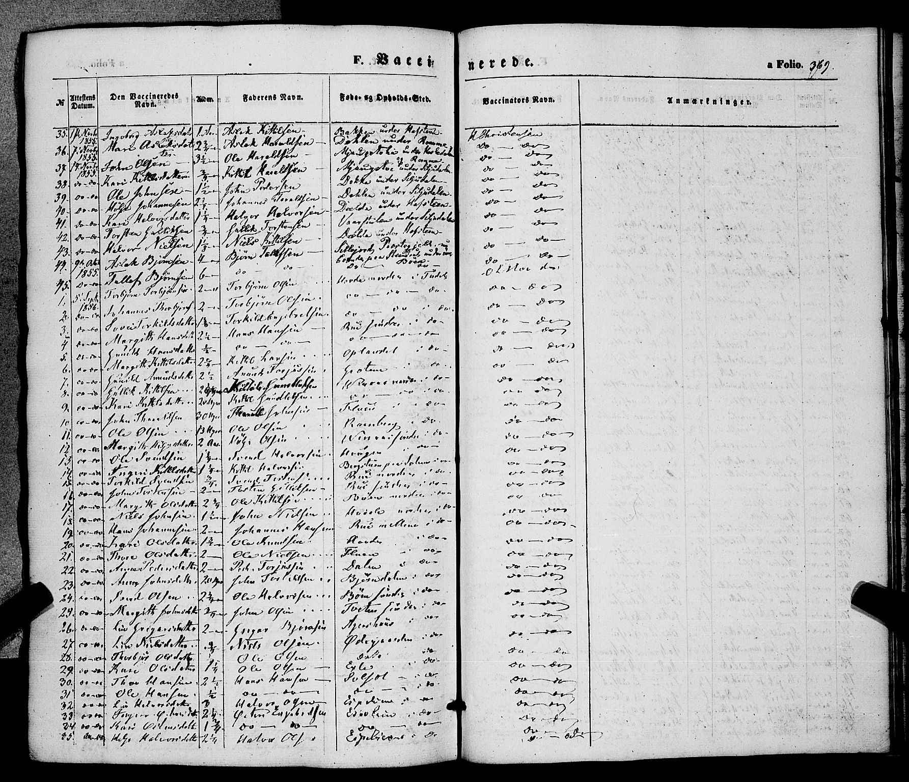 Hjartdal kirkebøker, SAKO/A-270/F/Fa/L0008: Parish register (official) no. I 8, 1844-1859, p. 369