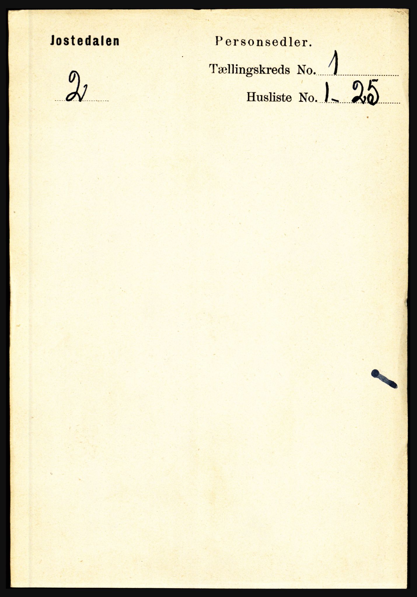 RA, 1891 census for 1427 Jostedal, 1891, p. 65