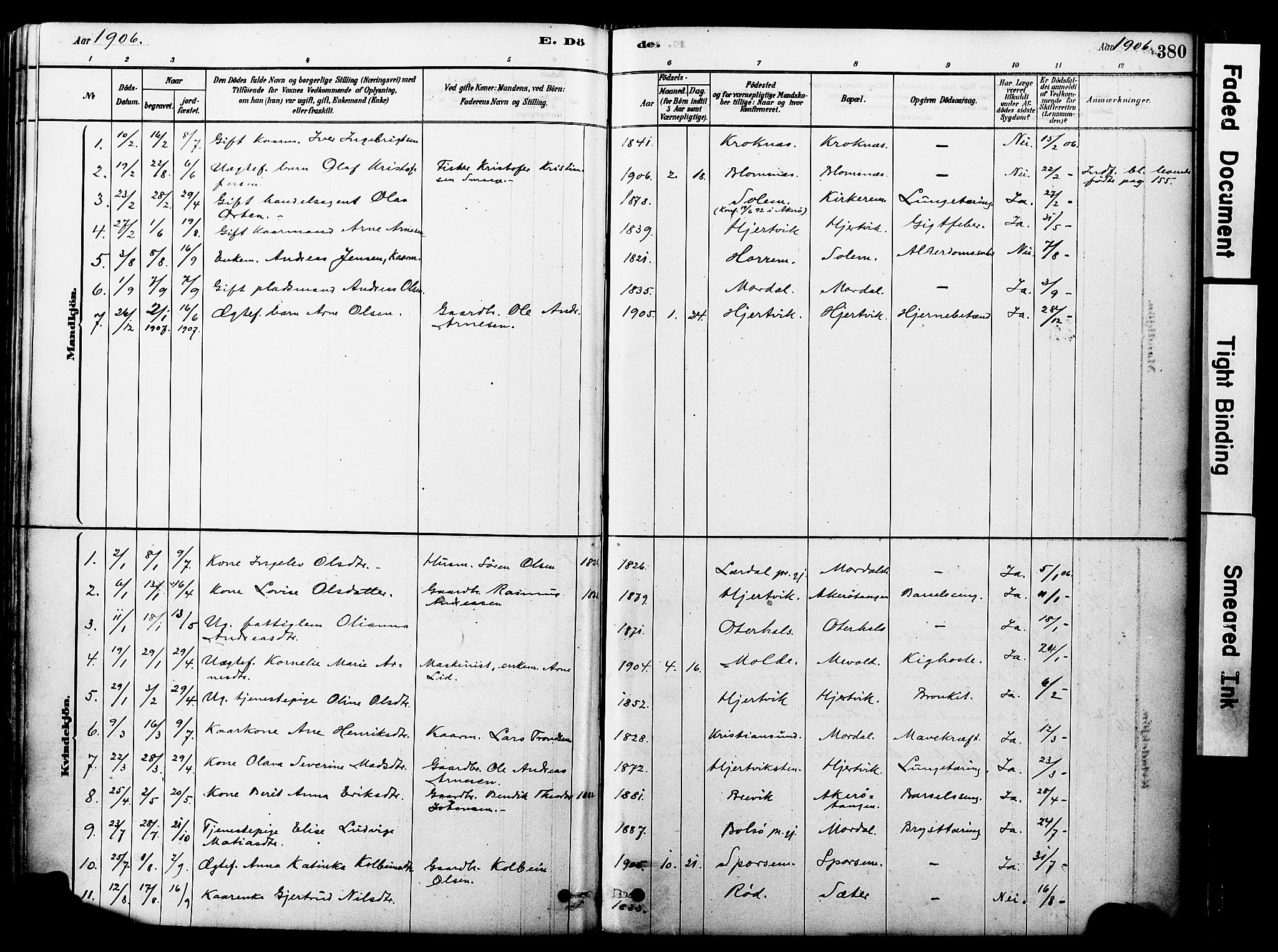 Ministerialprotokoller, klokkerbøker og fødselsregistre - Møre og Romsdal, SAT/A-1454/560/L0721: Parish register (official) no. 560A05, 1878-1917, p. 380