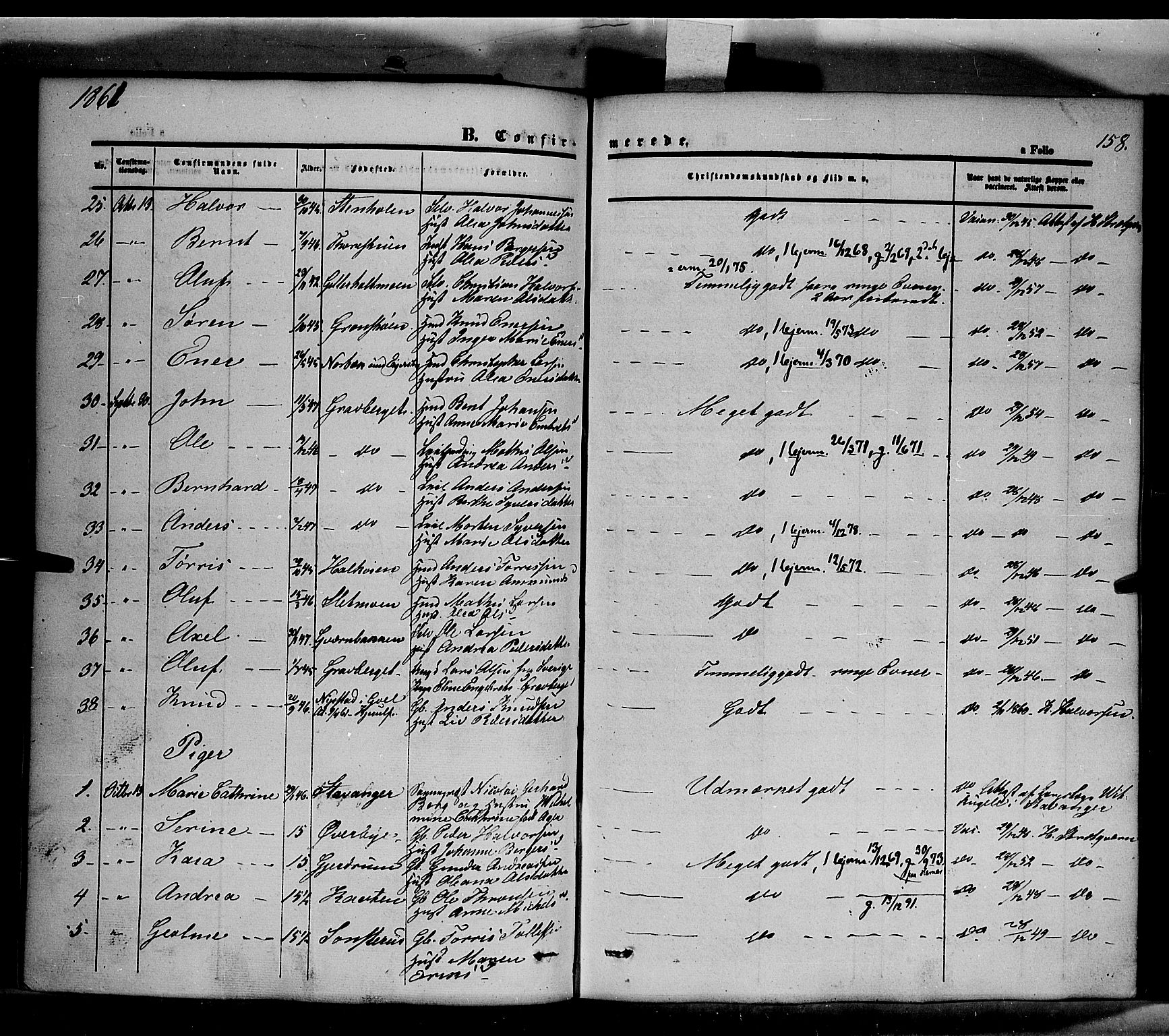 Våler prestekontor, Hedmark, AV/SAH-PREST-040/H/Ha/Haa/L0001: Parish register (official) no. 1, 1849-1878, p. 158