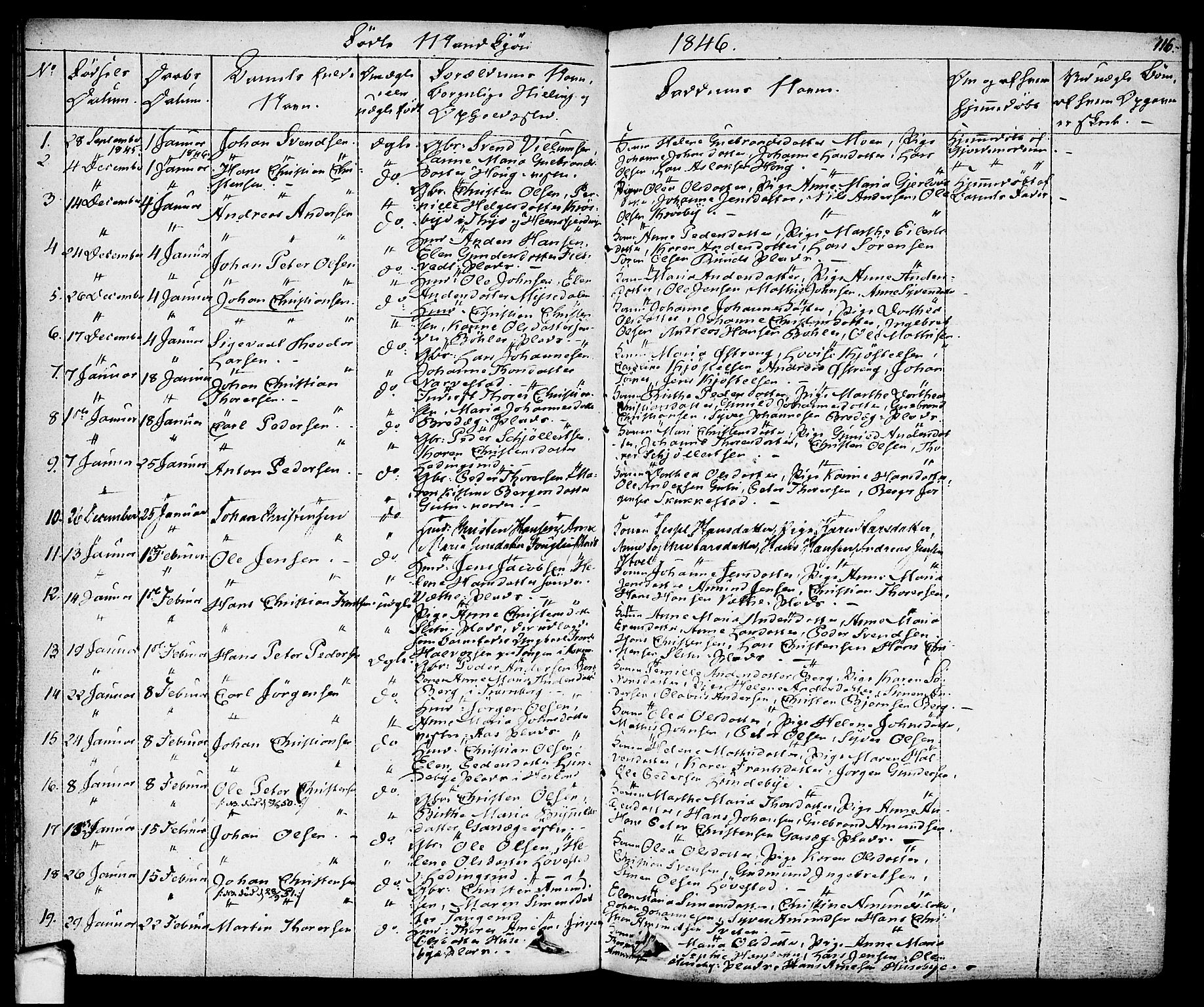 Eidsberg prestekontor Kirkebøker, SAO/A-10905/F/Fa/L0008: Parish register (official) no. I 8, 1832-1848, p. 116