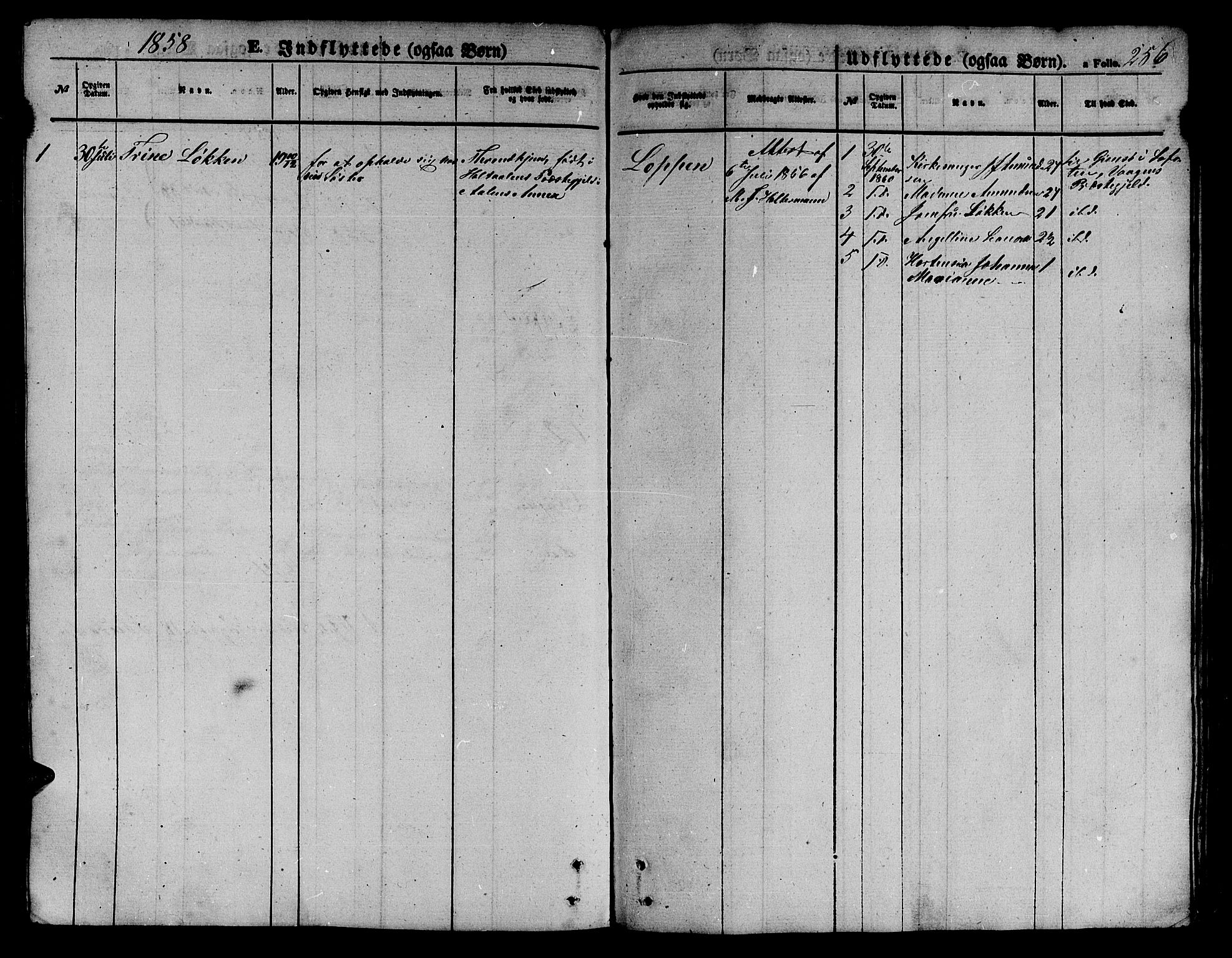 Loppa sokneprestkontor, AV/SATØ-S-1339/H/Hb/L0002klokker: Parish register (copy) no. 2, 1850-1880, p. 256