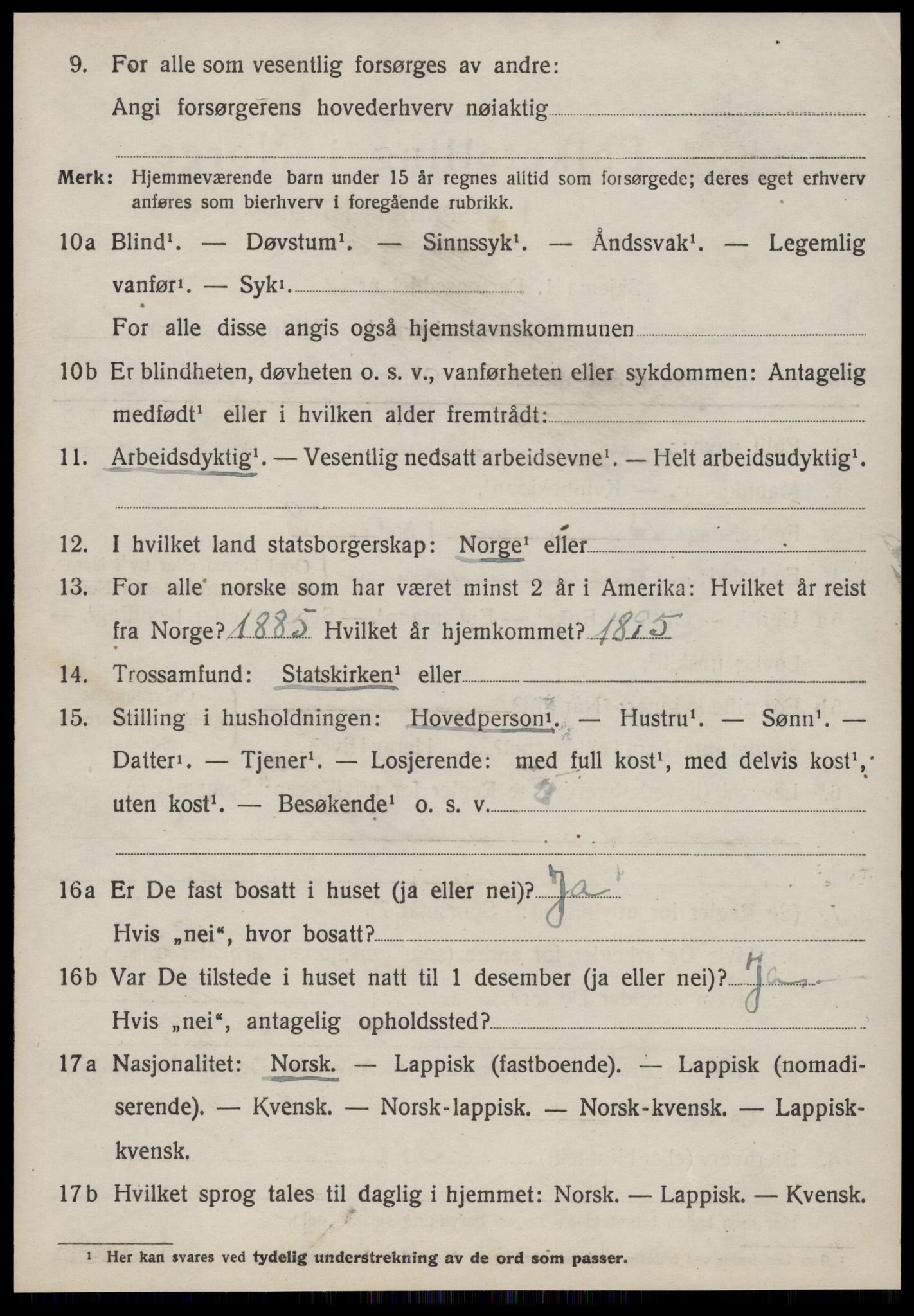 SAT, 1920 census for Rennebu, 1920, p. 3987