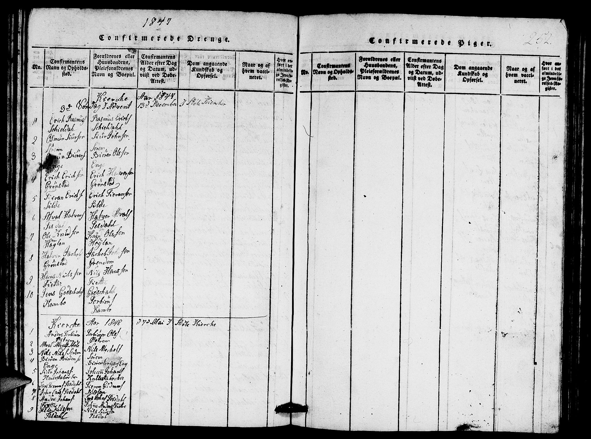 Etne sokneprestembete, SAB/A-75001/H/Hab: Parish register (copy) no. A 1, 1815-1849, p. 252