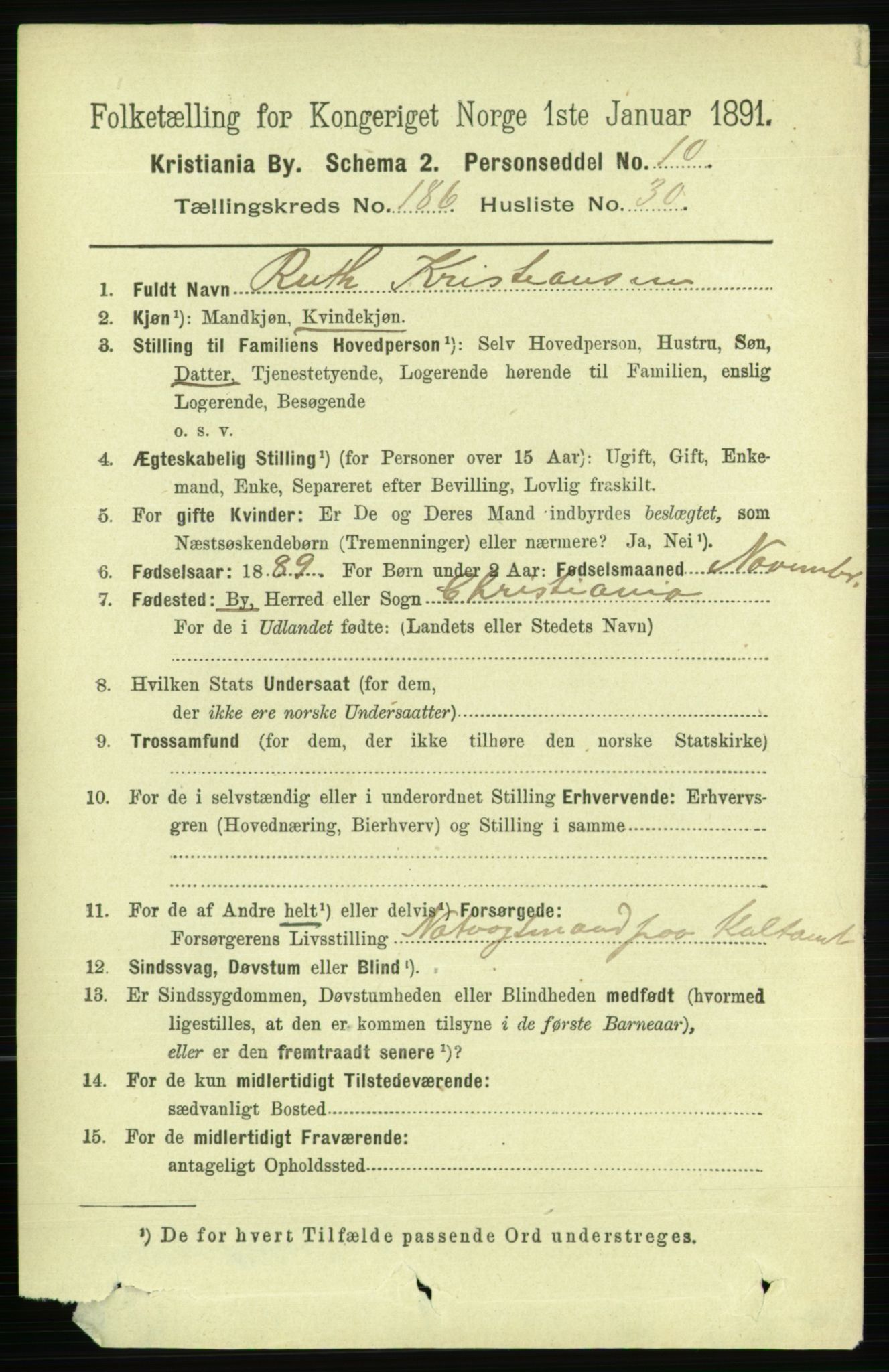 RA, 1891 census for 0301 Kristiania, 1891, p. 111904