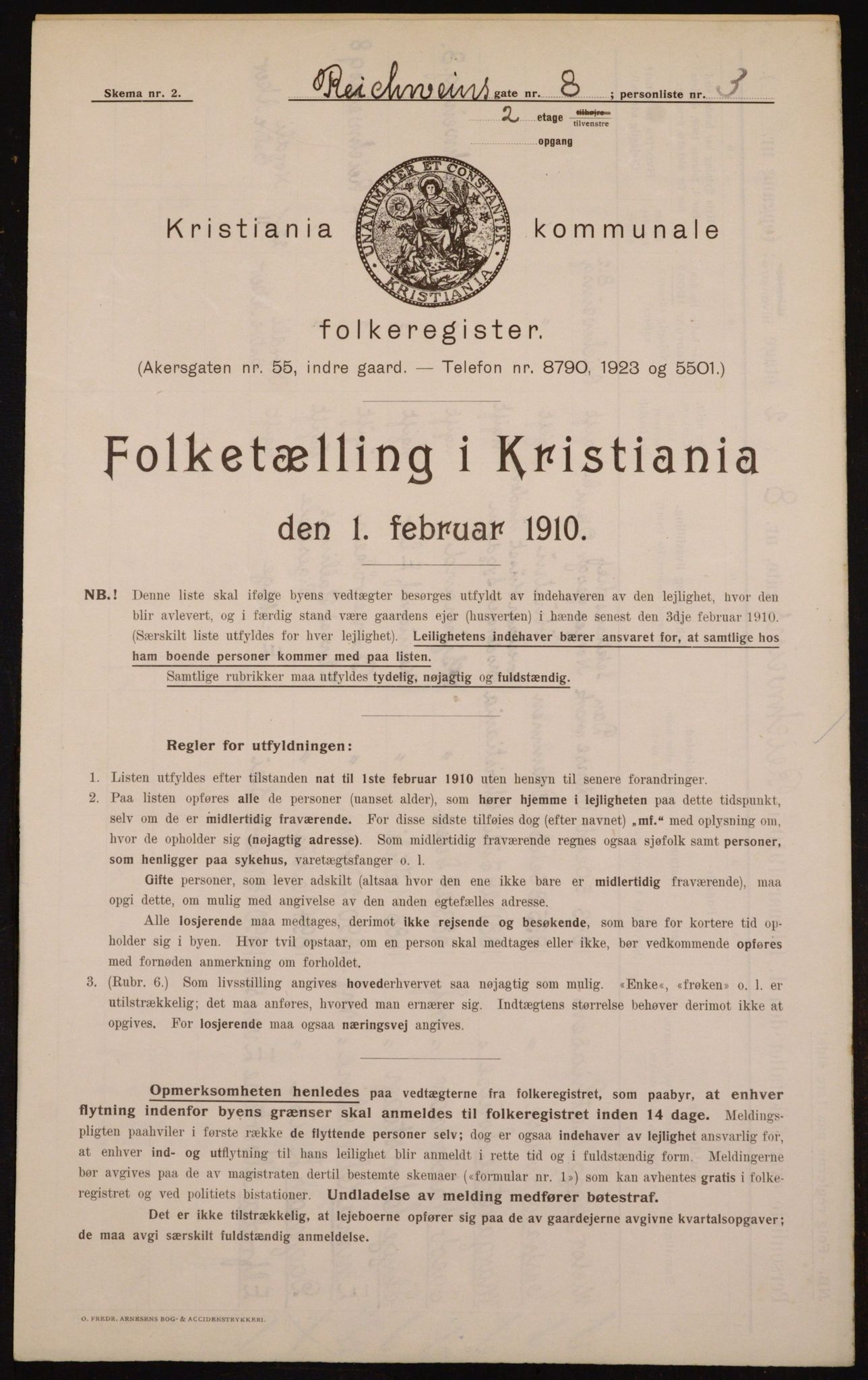 OBA, Municipal Census 1910 for Kristiania, 1910, p. 79186