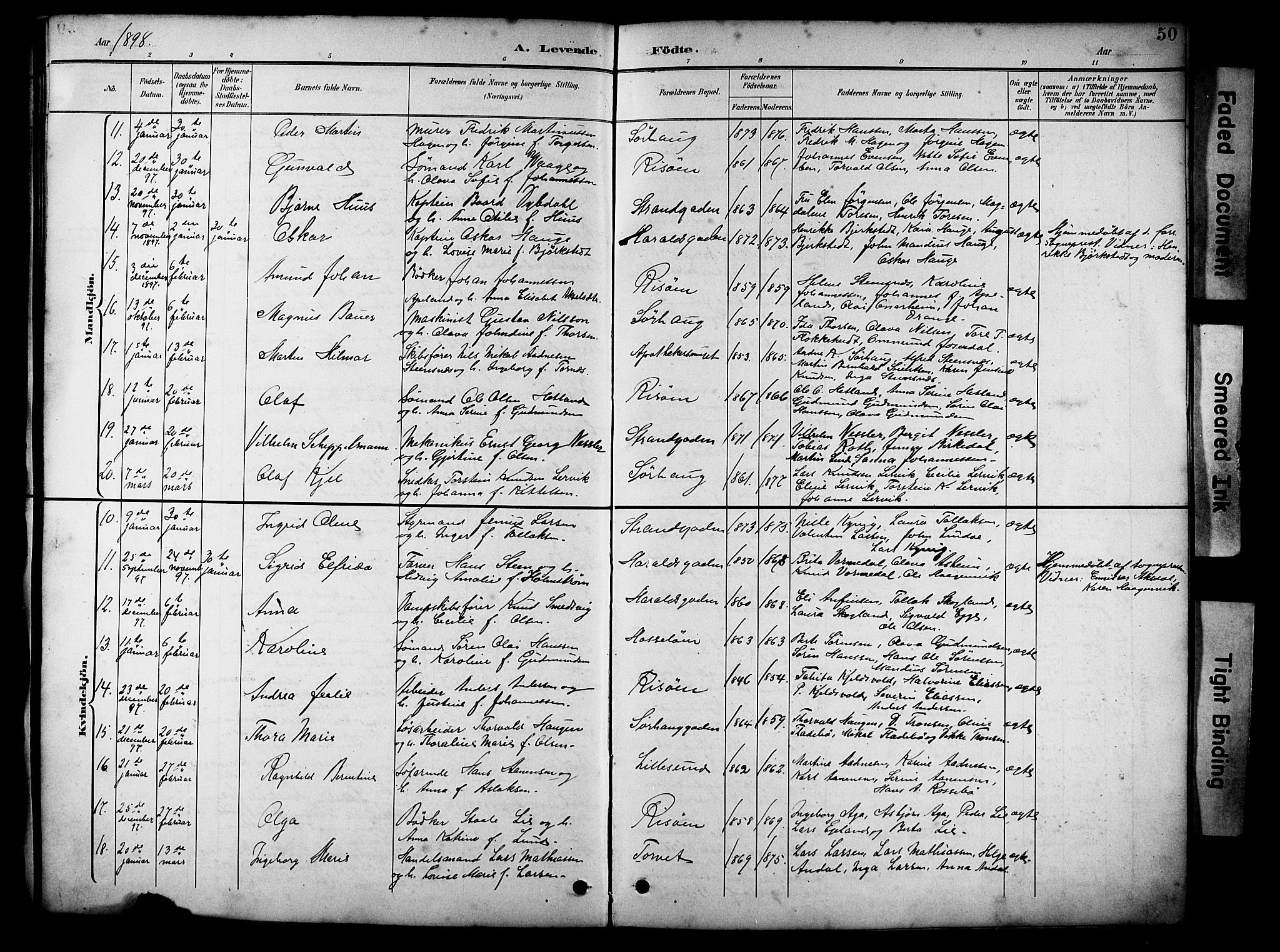 Haugesund sokneprestkontor, SAST/A -101863/H/Ha/Hab/L0005: Parish register (copy) no. B 5, 1894-1908, p. 50