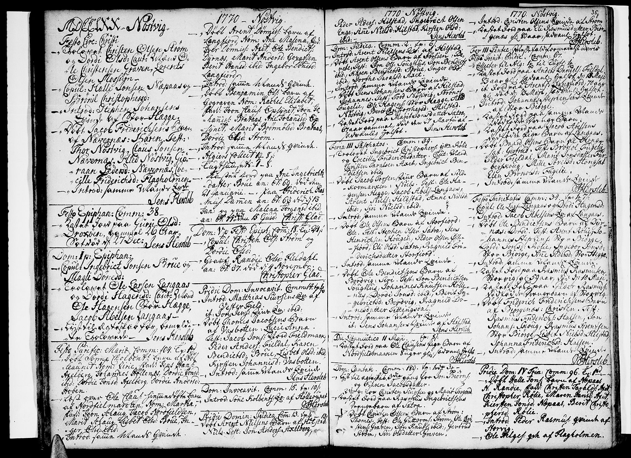Ministerialprotokoller, klokkerbøker og fødselsregistre - Nordland, SAT/A-1459/814/L0222: Parish register (official) no. 814A03, 1752-1819, p. 35