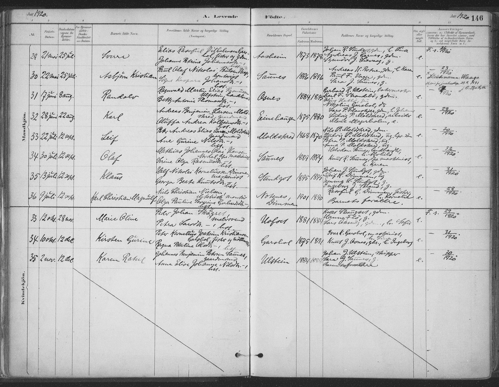 Ministerialprotokoller, klokkerbøker og fødselsregistre - Møre og Romsdal, AV/SAT-A-1454/509/L0106: Parish register (official) no. 509A04, 1883-1922, p. 146