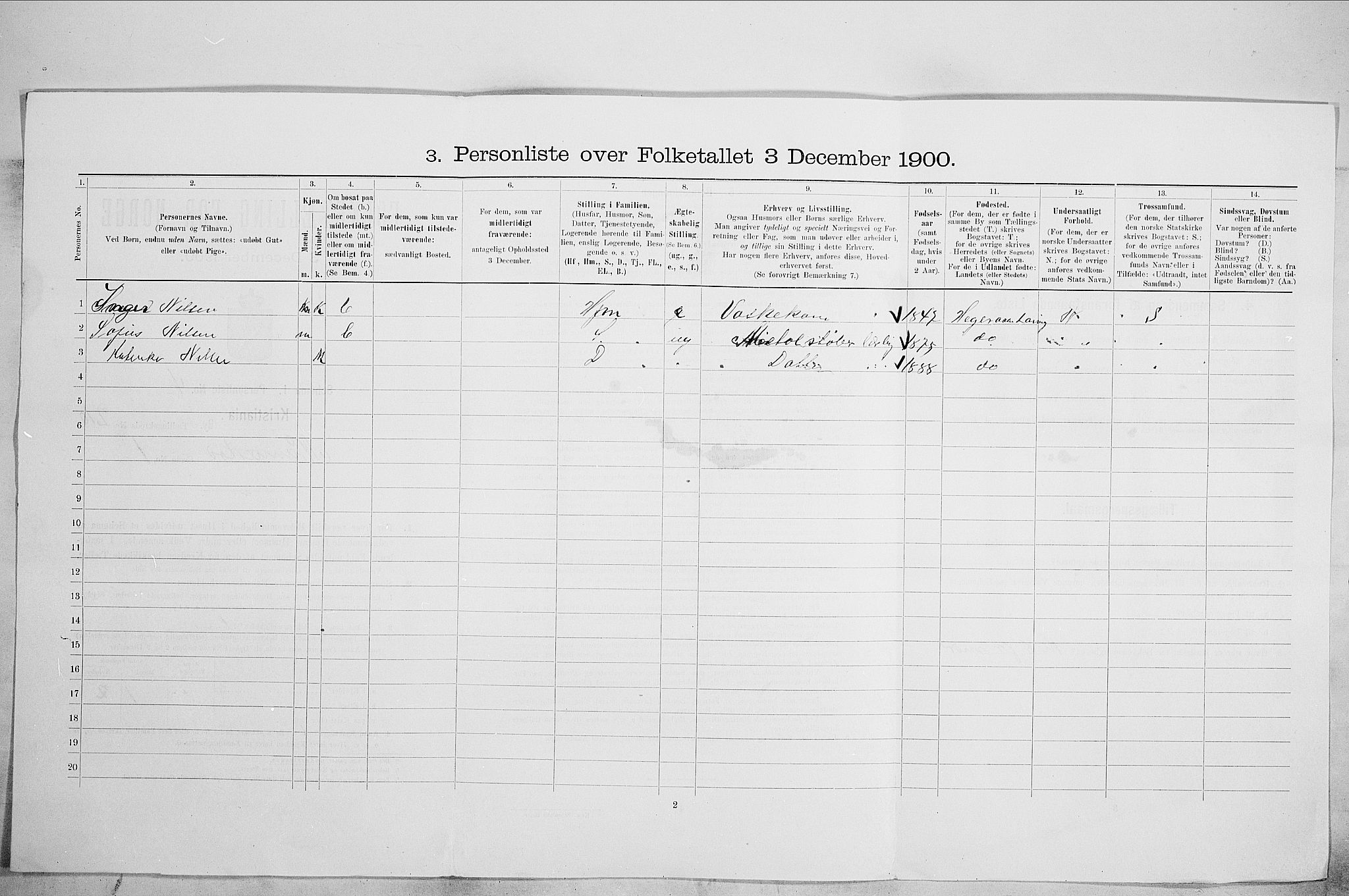 SAO, 1900 census for Kristiania, 1900, p. 62462