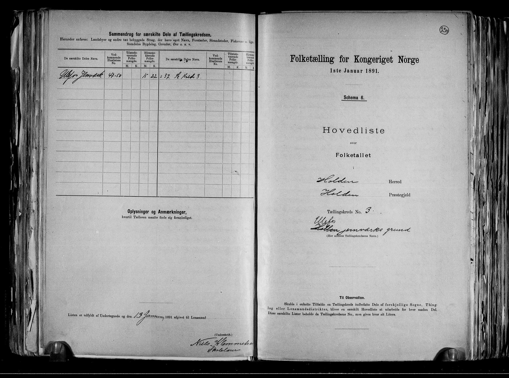 RA, 1891 census for 0819 Holla, 1891, p. 8