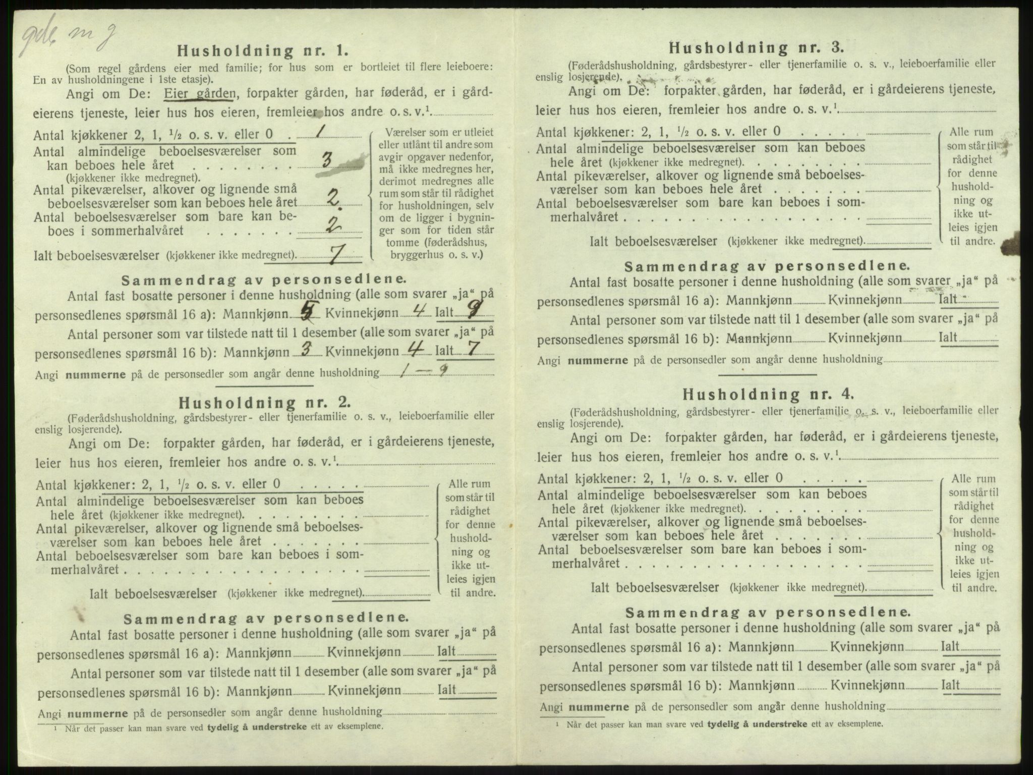 SAB, 1920 census for Balestrand, 1920, p. 342