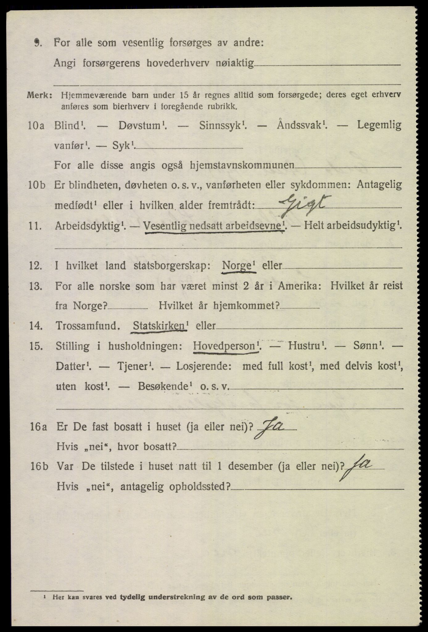 SAK, 1920 census for Eide, 1920, p. 1043