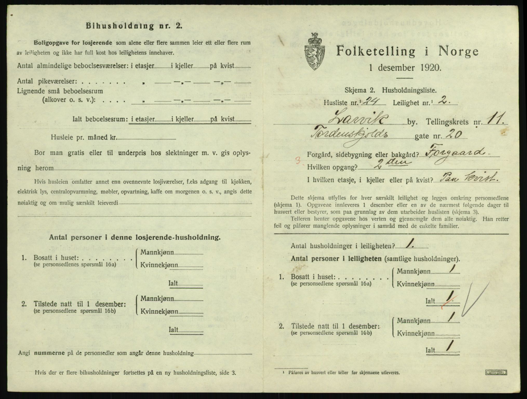 SAKO, 1920 census for Larvik, 1920, p. 7978