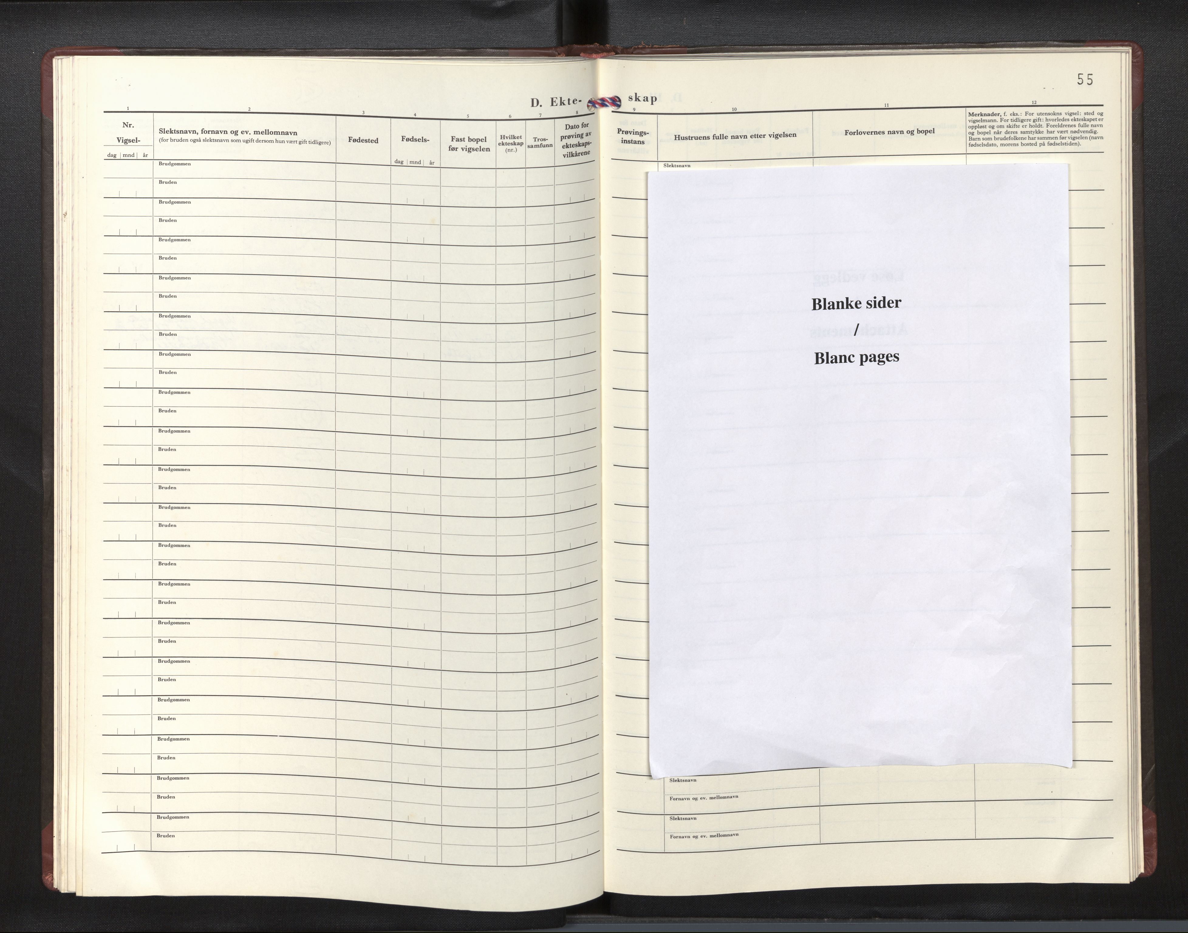 Den norske sjømannsmisjon i utlandet/Bristolhavnene(Cardiff-Swansea), SAB/SAB/PA-0102/H/Ha/Hab/L0001: Parish register (official) no. A 1, 1964-1986, p. 54b-55a