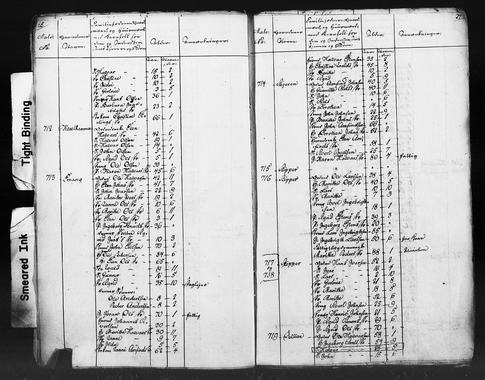 SAT, Census 1815 for Oppdal, 1815, p. 26-27