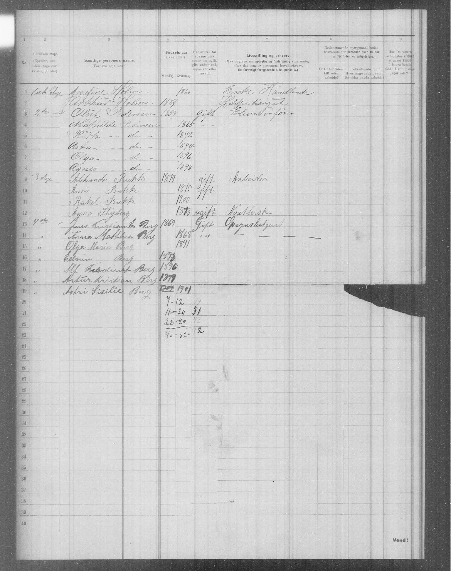 OBA, Municipal Census 1902 for Kristiania, 1902, p. 4263