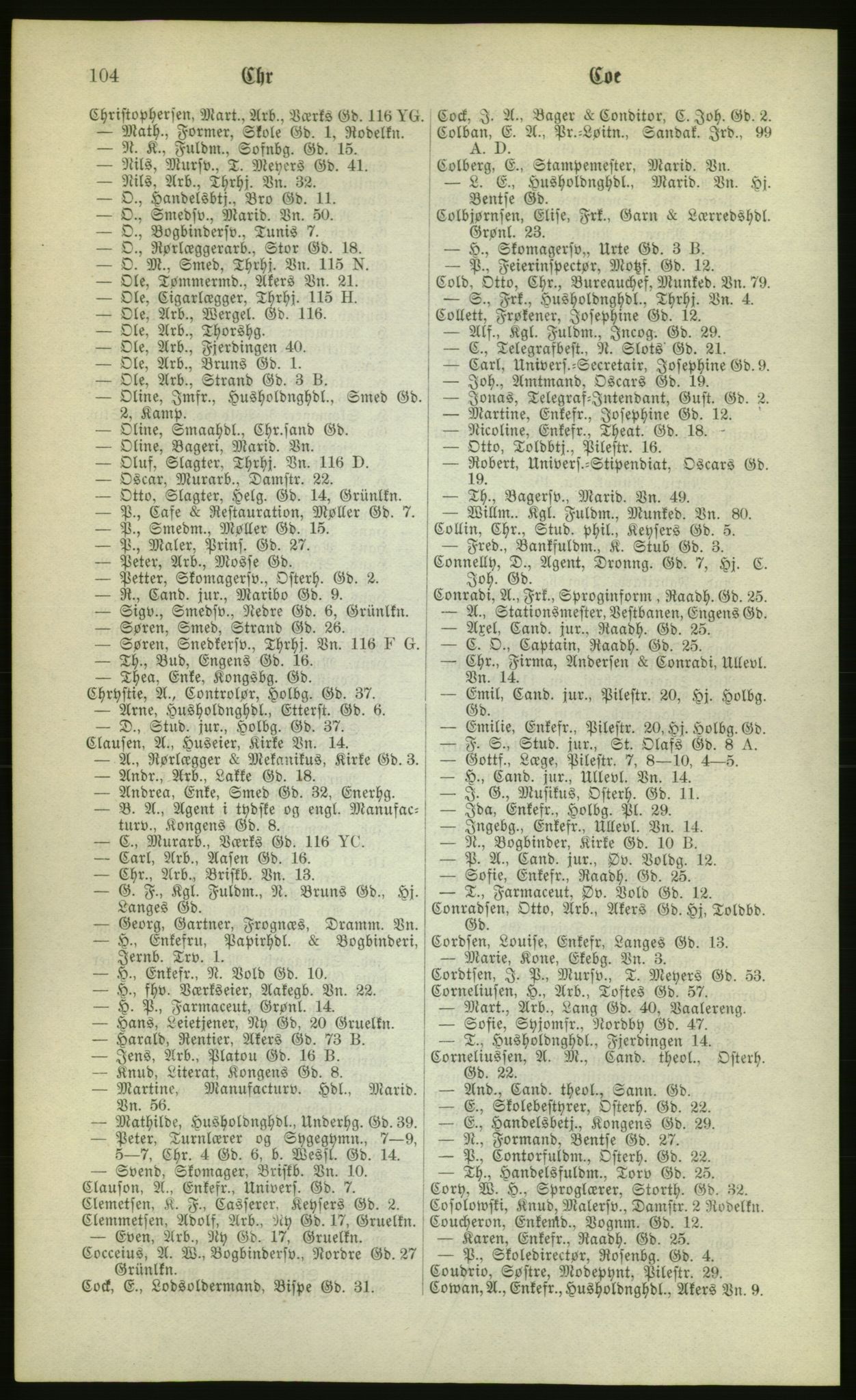 Kristiania/Oslo adressebok, PUBL/-, 1880, p. 104