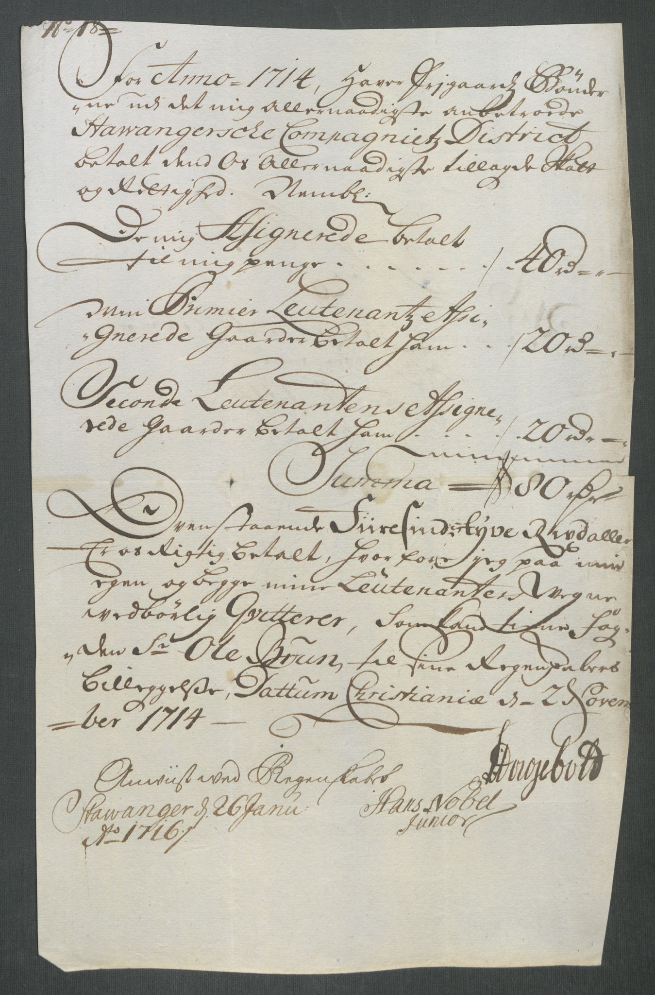 Rentekammeret inntil 1814, Reviderte regnskaper, Fogderegnskap, RA/EA-4092/R46/L2738: Fogderegnskap Jæren og Dalane, 1713-1714, p. 319